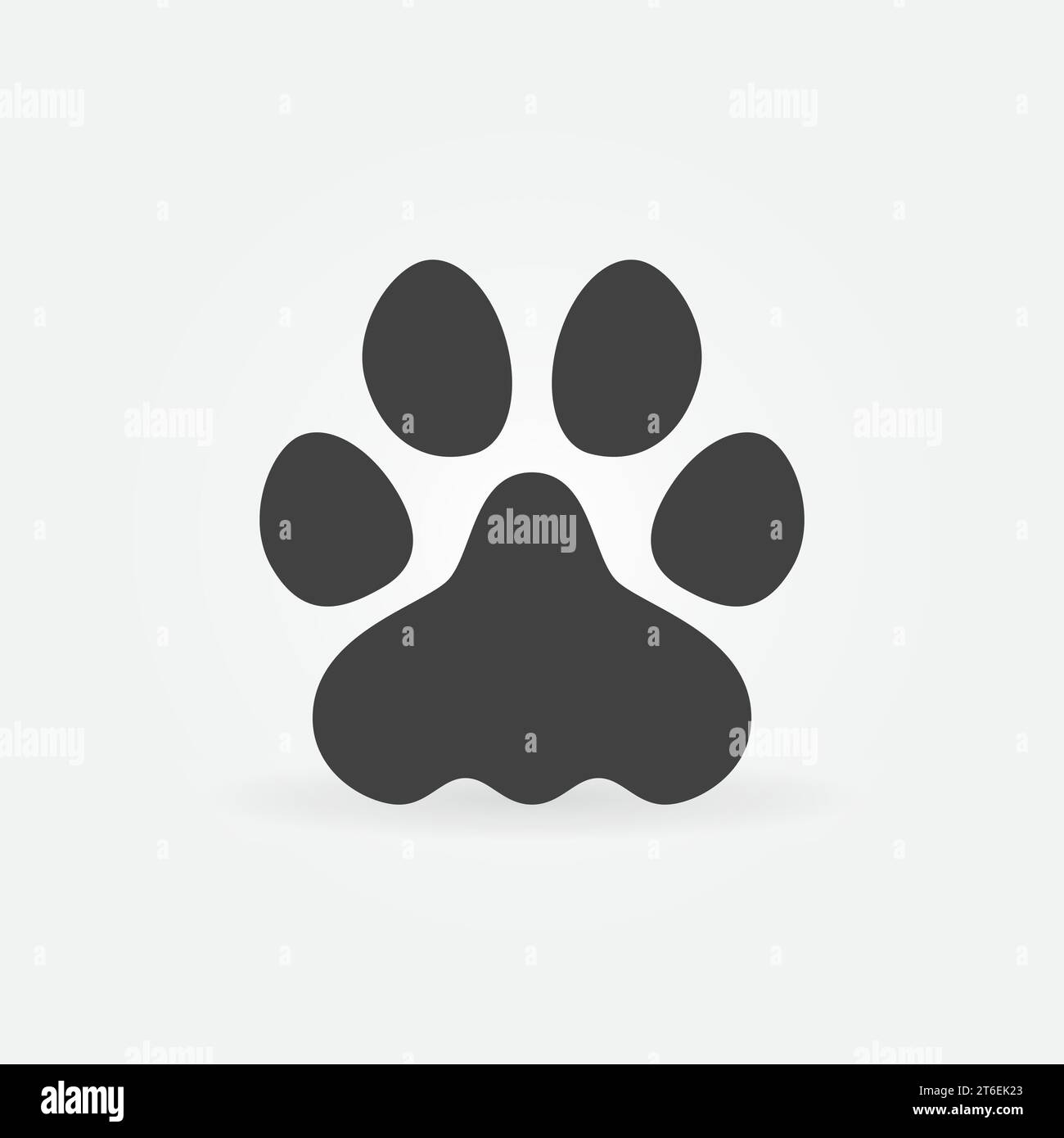 Vector Cat or Dog Paw Footprint concept silhouette icon or design element Stock Vector