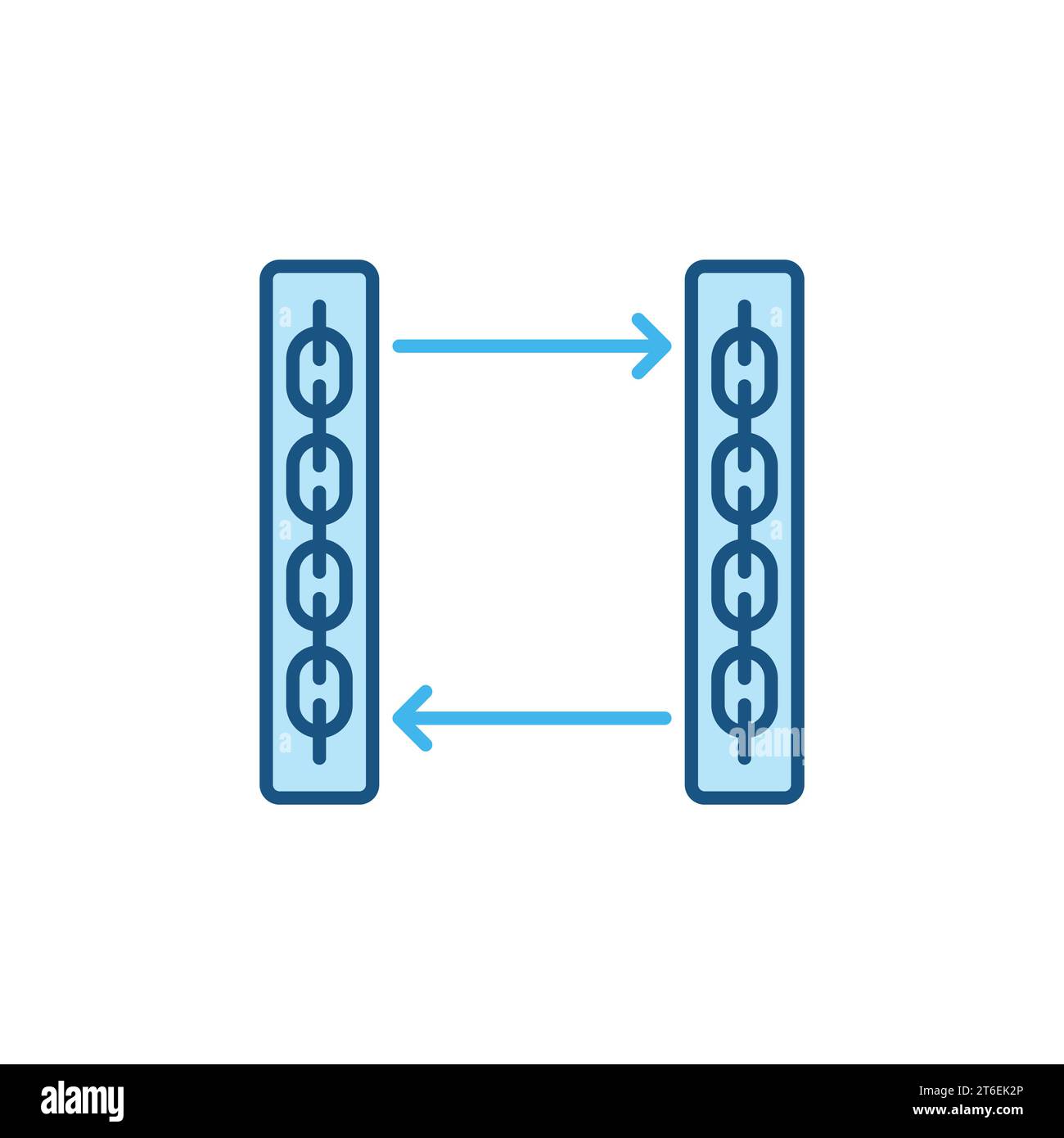 Blockchain and Arrows vector concept blue icon or logo element Stock ...