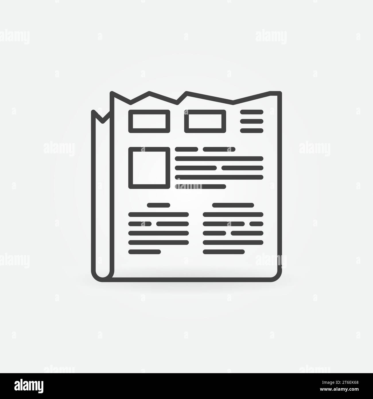 Old Newspaper vector concept icon or symbol in thin line style Stock ...