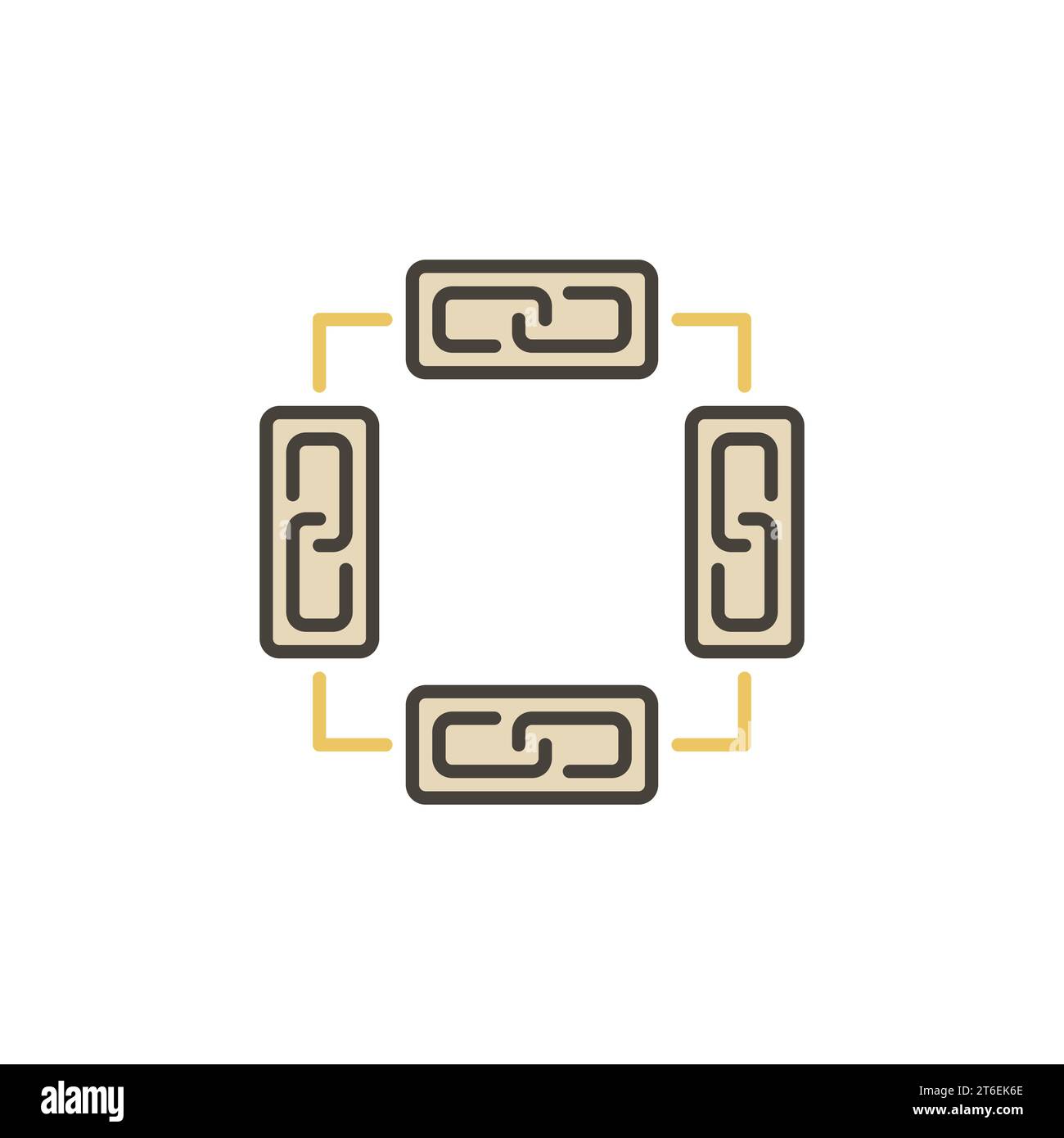 Blockchain modern icon - vector chain in blocks concept colored symbol ...