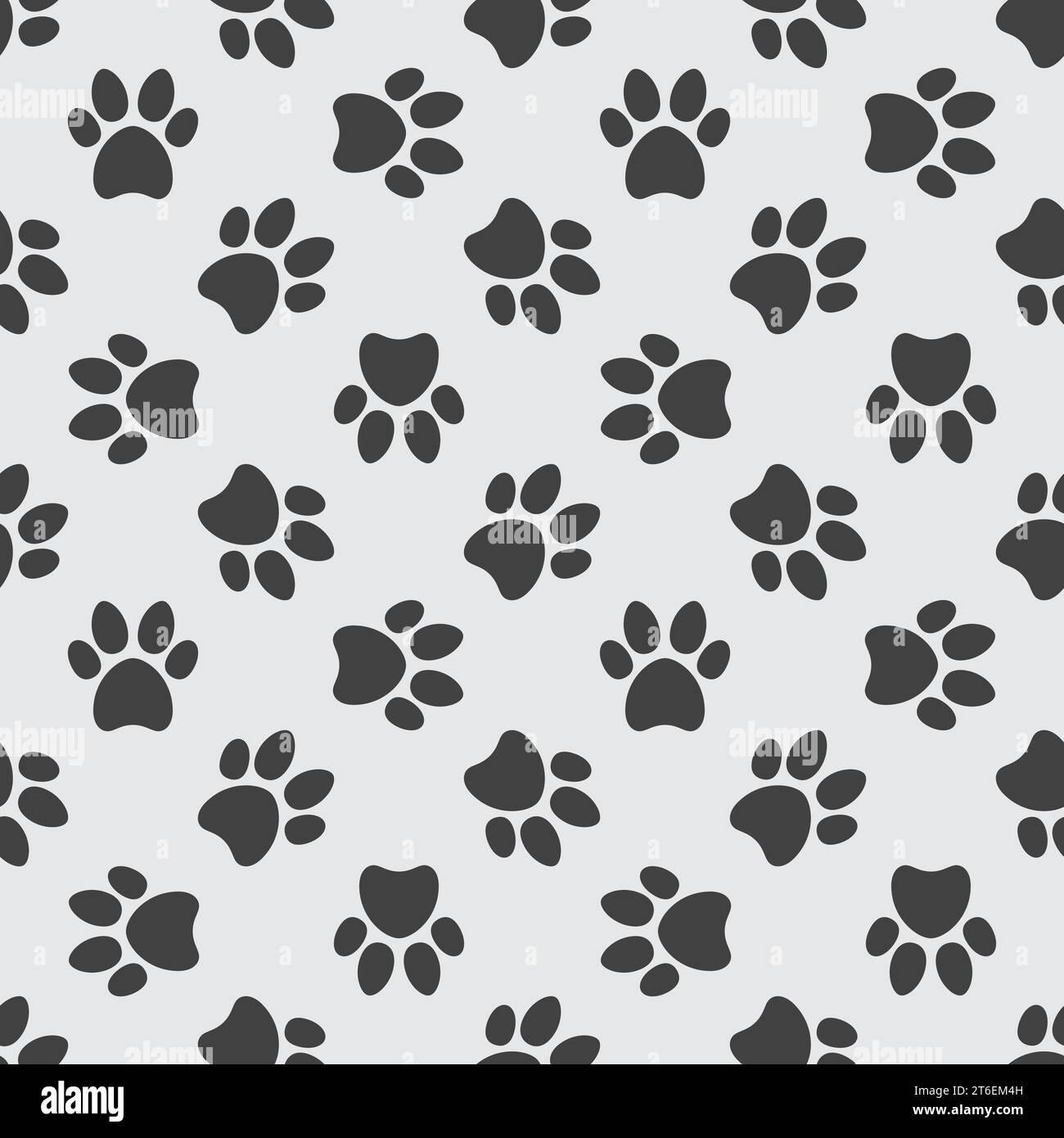 Vector Modern Seamless Pattern with Dog or Cat Paw Prints Stock Vector