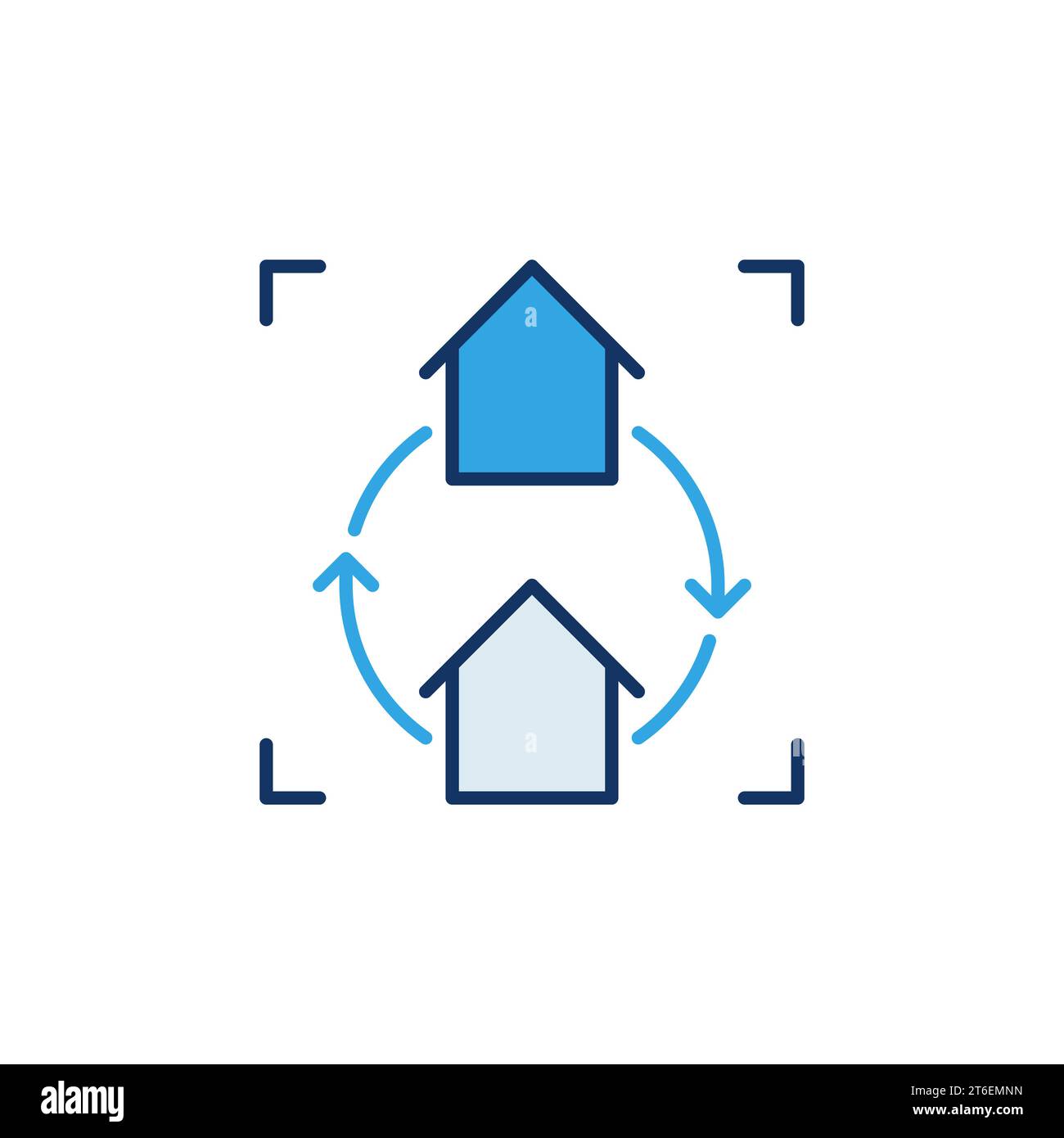 House Exchange vector Real Estate concept colored icon or design element Stock Vector