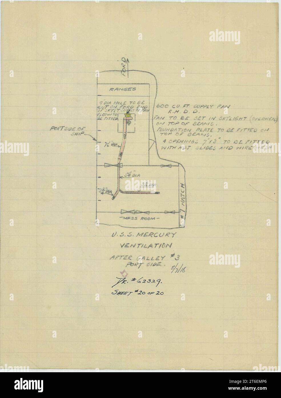 USS Mercury (ID-3012)- Ventilation, After Galley -3 Port Side Stock ...