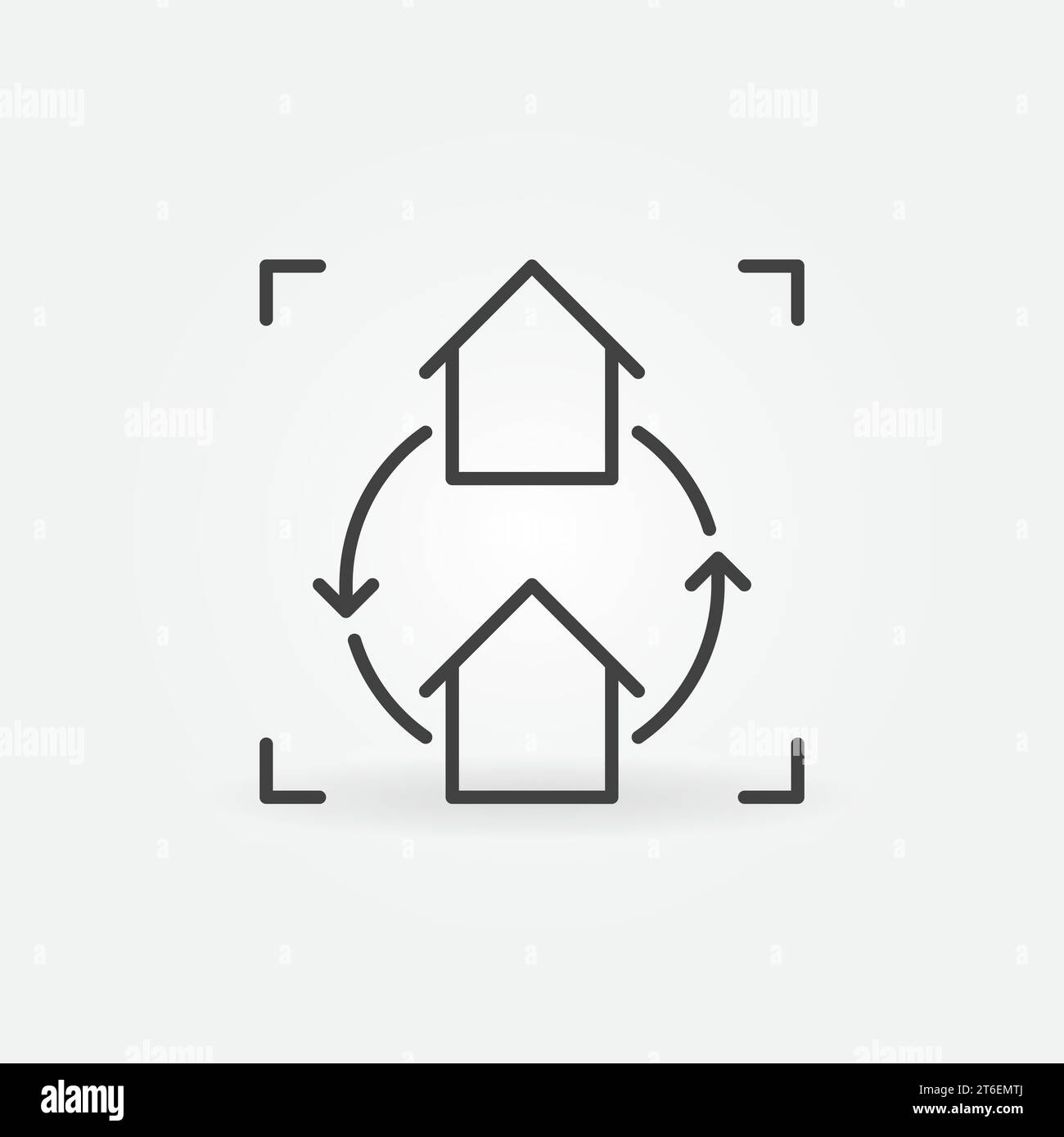 Real Estate House Exchange linear vector concept icon or logo element