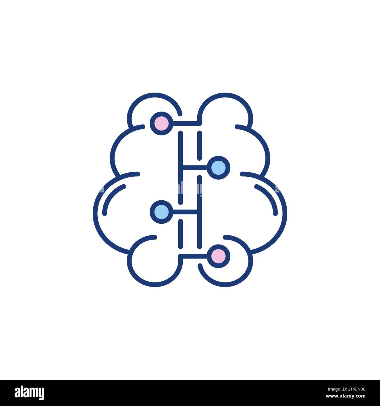 Human Brain With Connections Vector Creative Minimal Icon Or Symbol