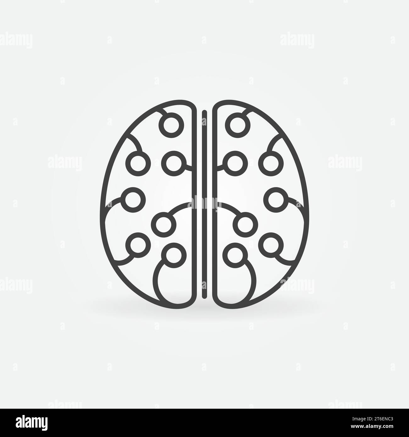Human Brain with Neuron Connections thin line vector concept simple icon or logo element Stock Vector