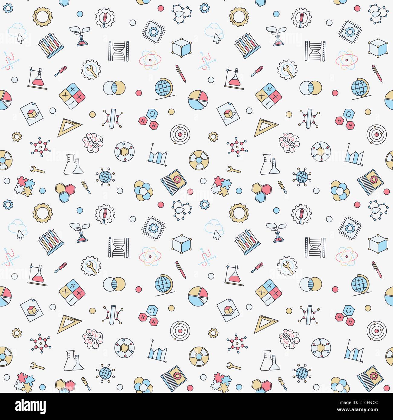 STEM creative seamless background - vector Science, Technology ...