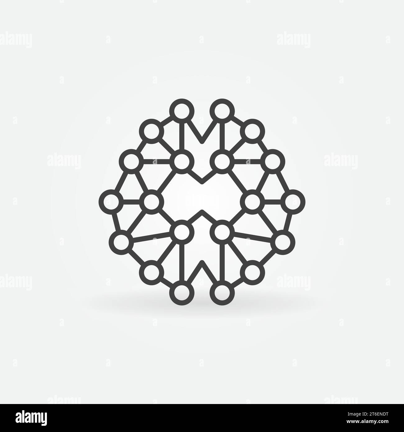 Human Brain Synapses vector concept icon or symbol in outline style Stock Vector