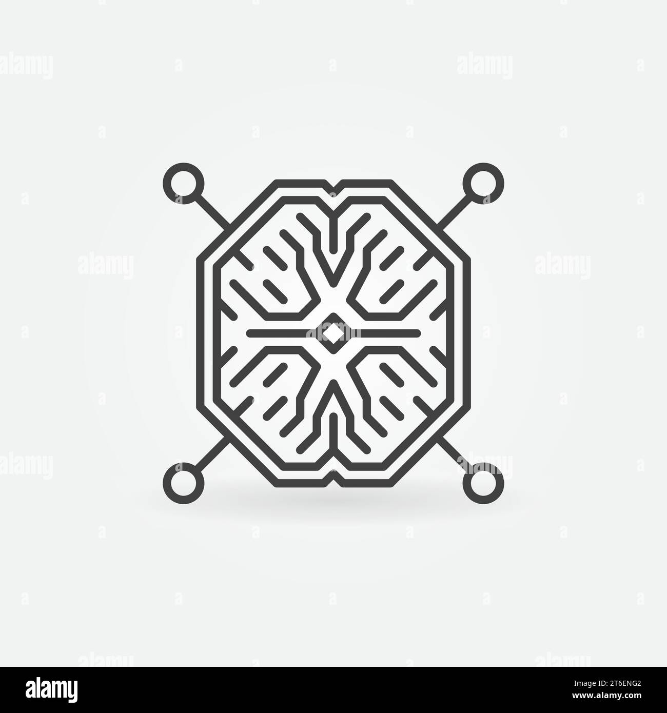 Artificial Intelligence Brain vector thin line icon - Machine Learning ...