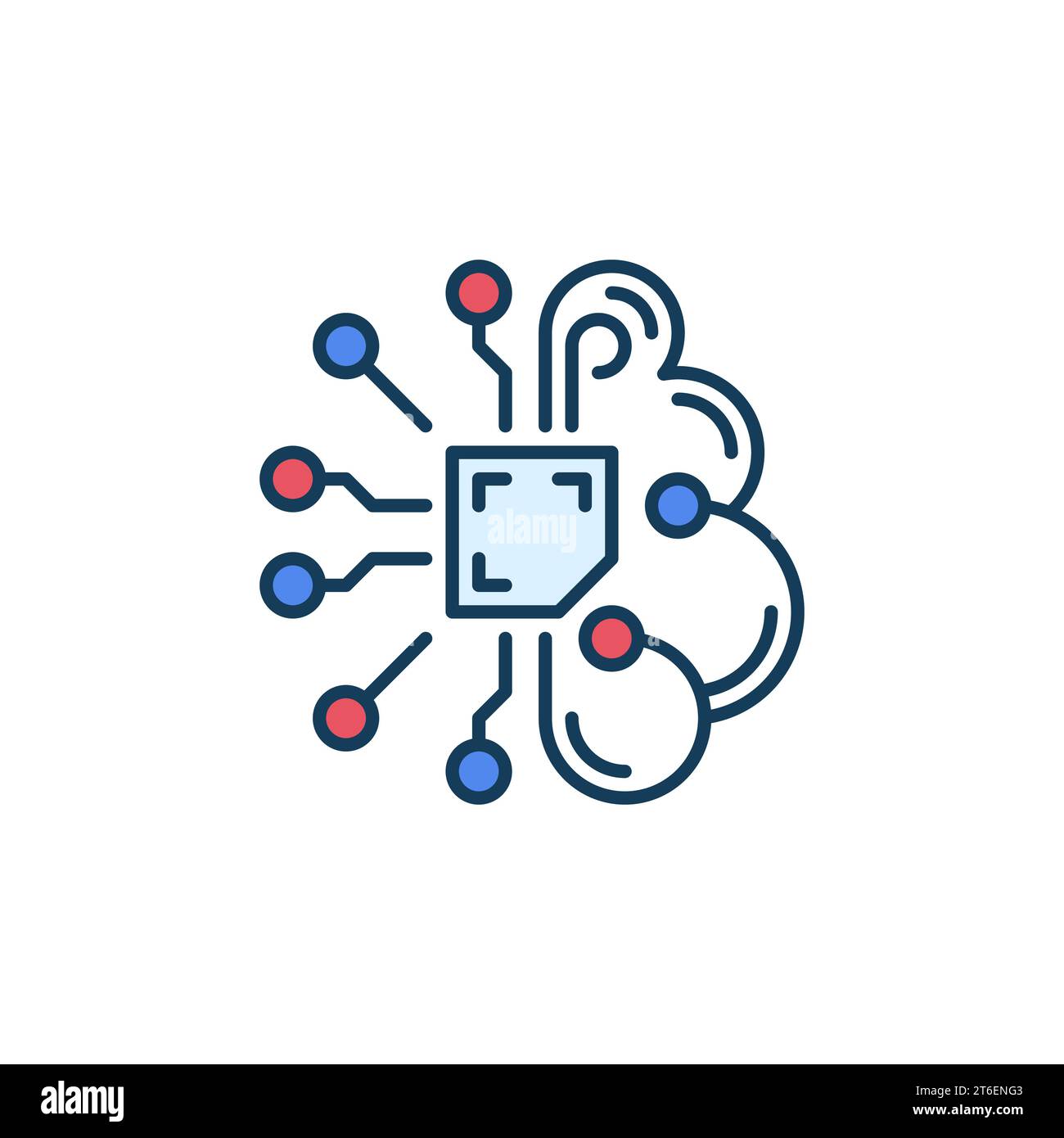 Artificial Intelligence Brain vector AI concept colored icon or design element Stock Vector