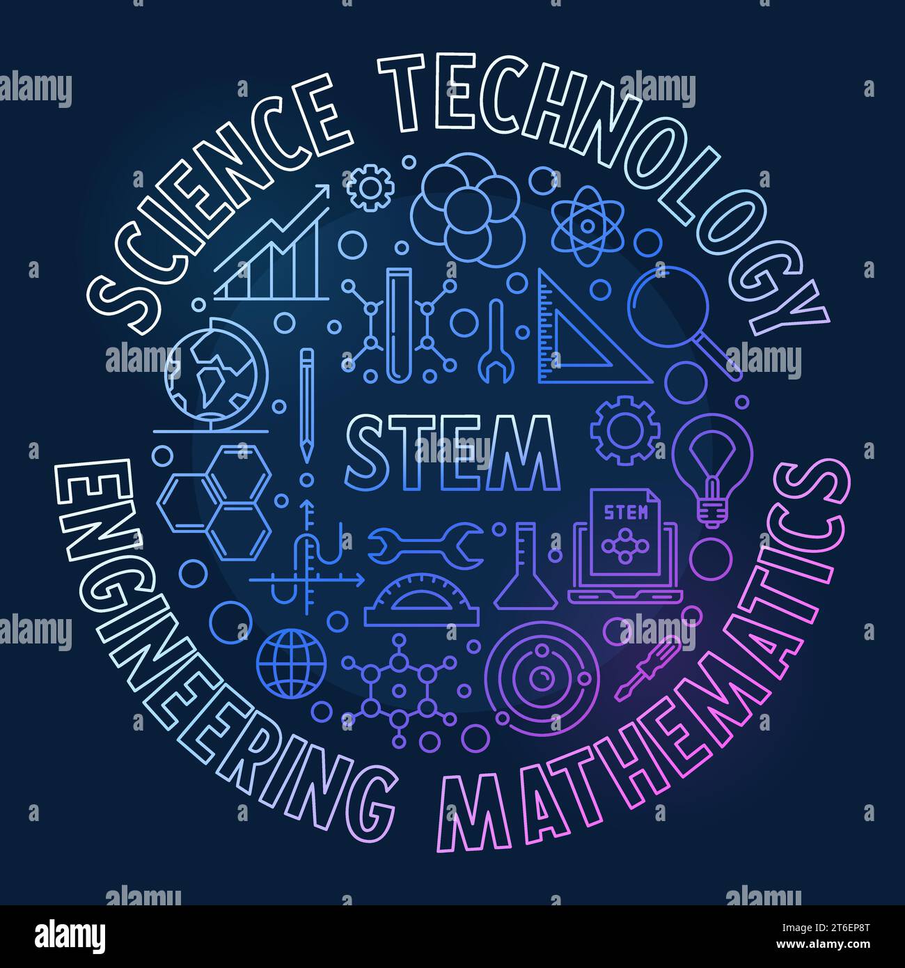 STEM Science, Technology, Engineering, Mathematics creative vector ...