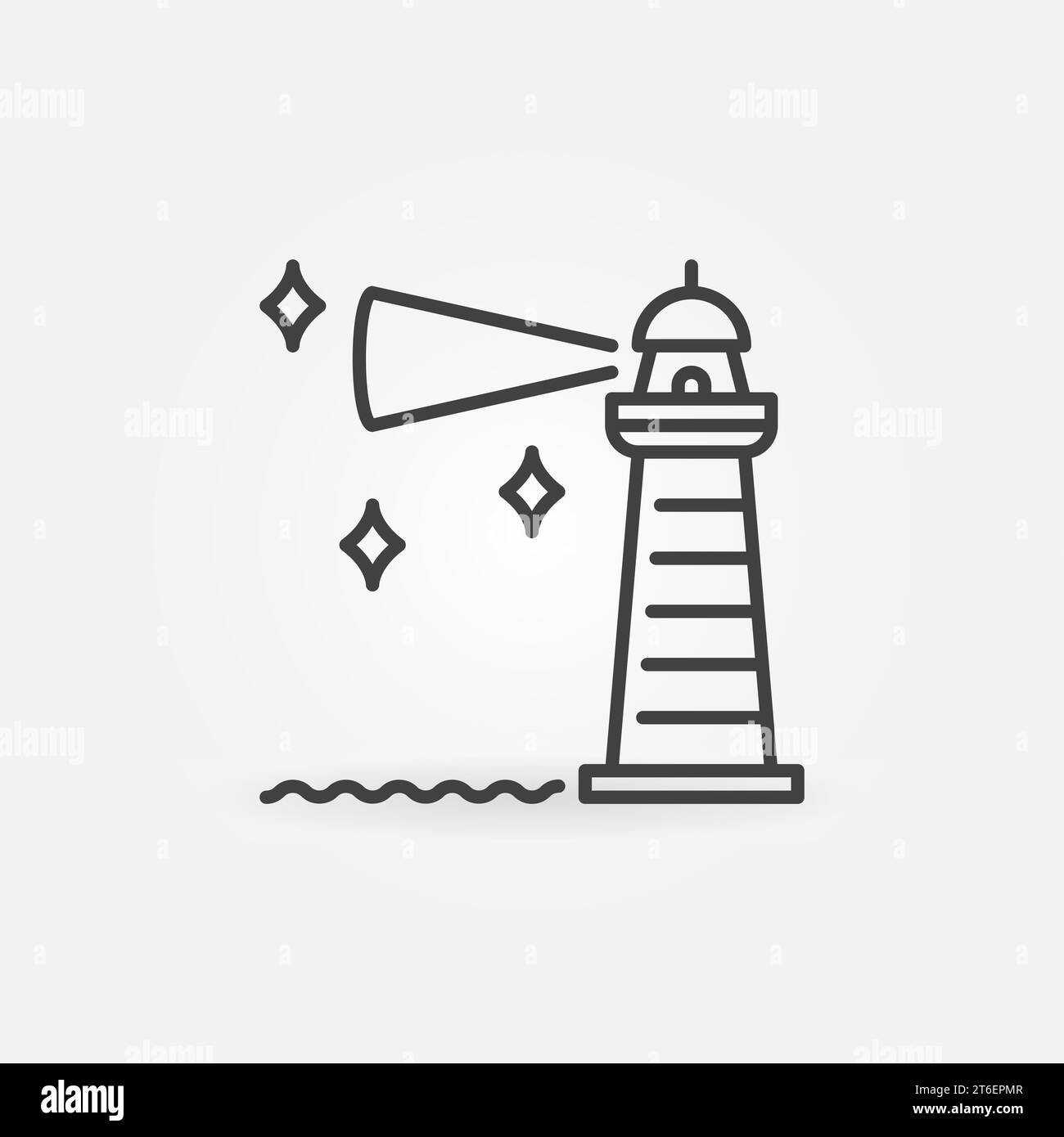 Lighthouse at the Night linear vector concept icon or sign Stock Vector ...