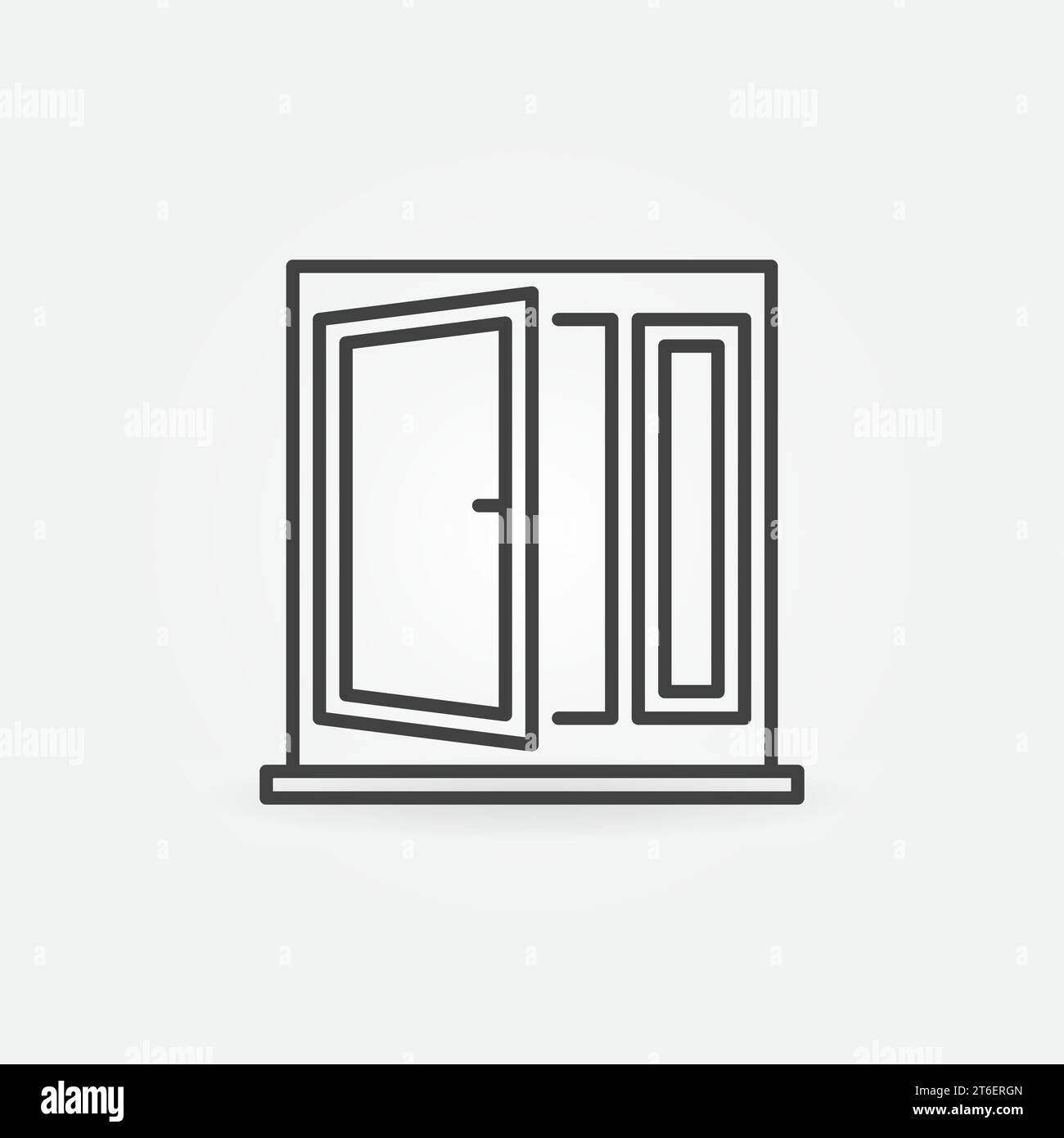 House Window linear vector concept minimal icon or symbol Stock Vector