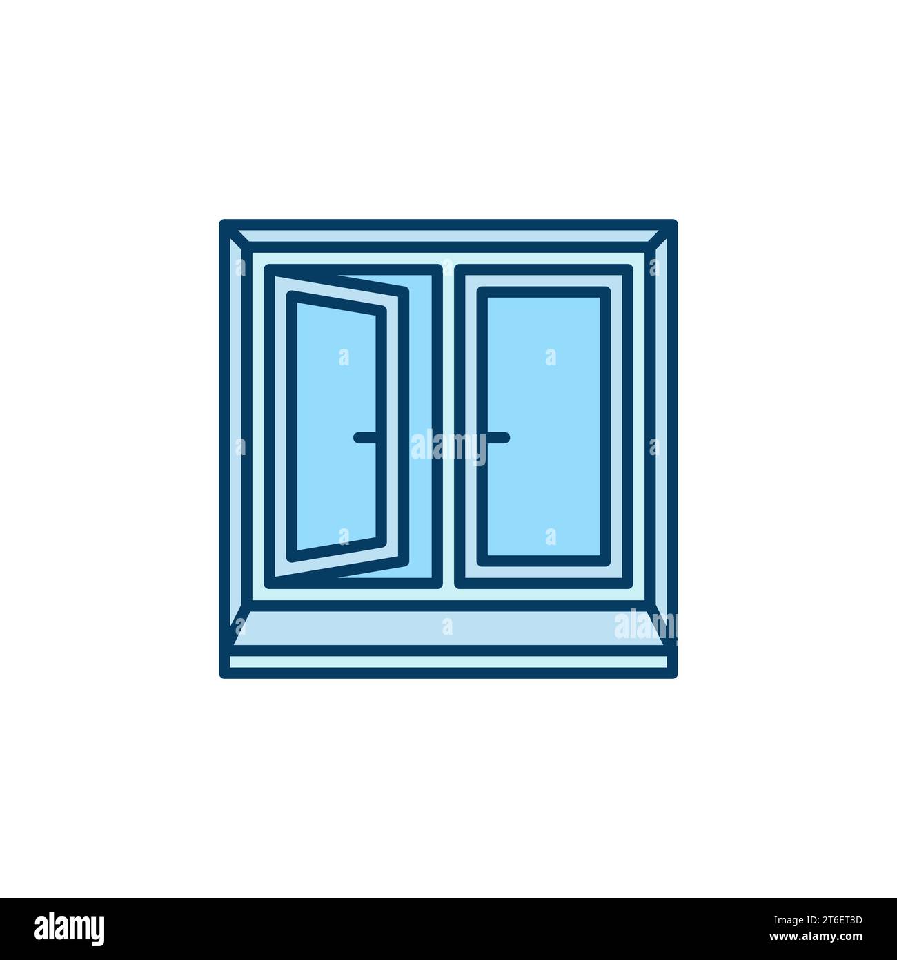 Opened Window vector concept blue icon or symbol Stock Vector