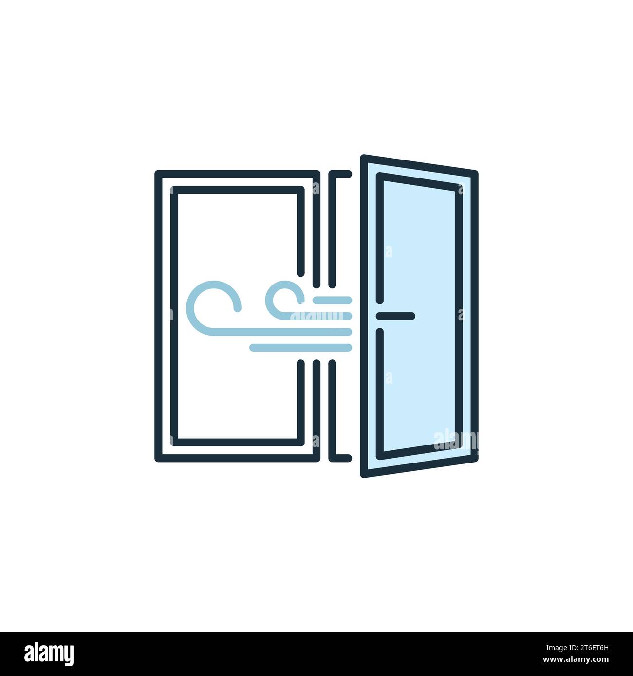 Opened Window vector colored icon. Room Ventilation concept symbol or ...