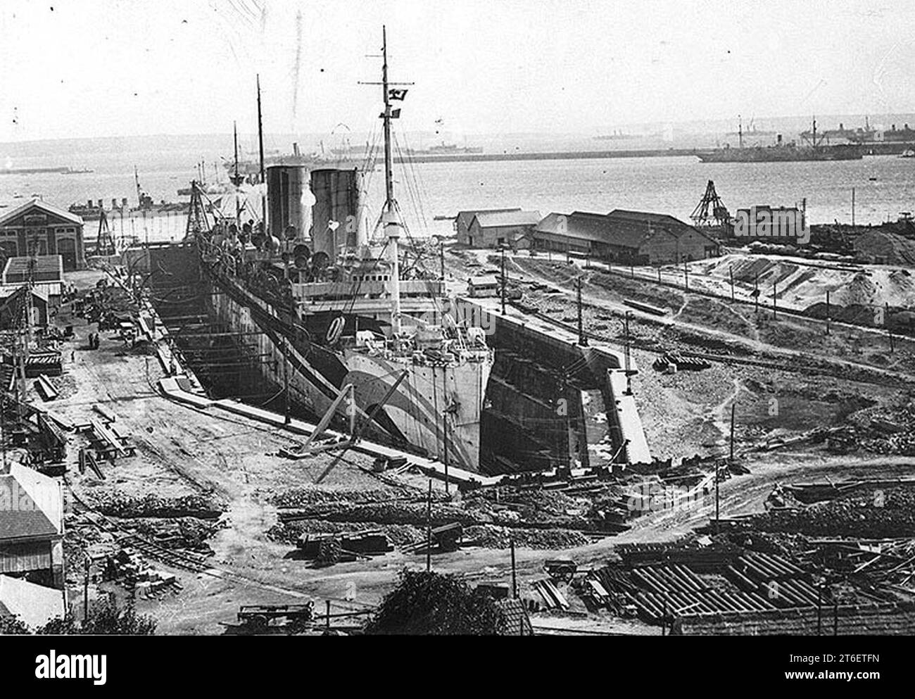 USS Mount Vernon 1918 im Trockendock Stock Photo