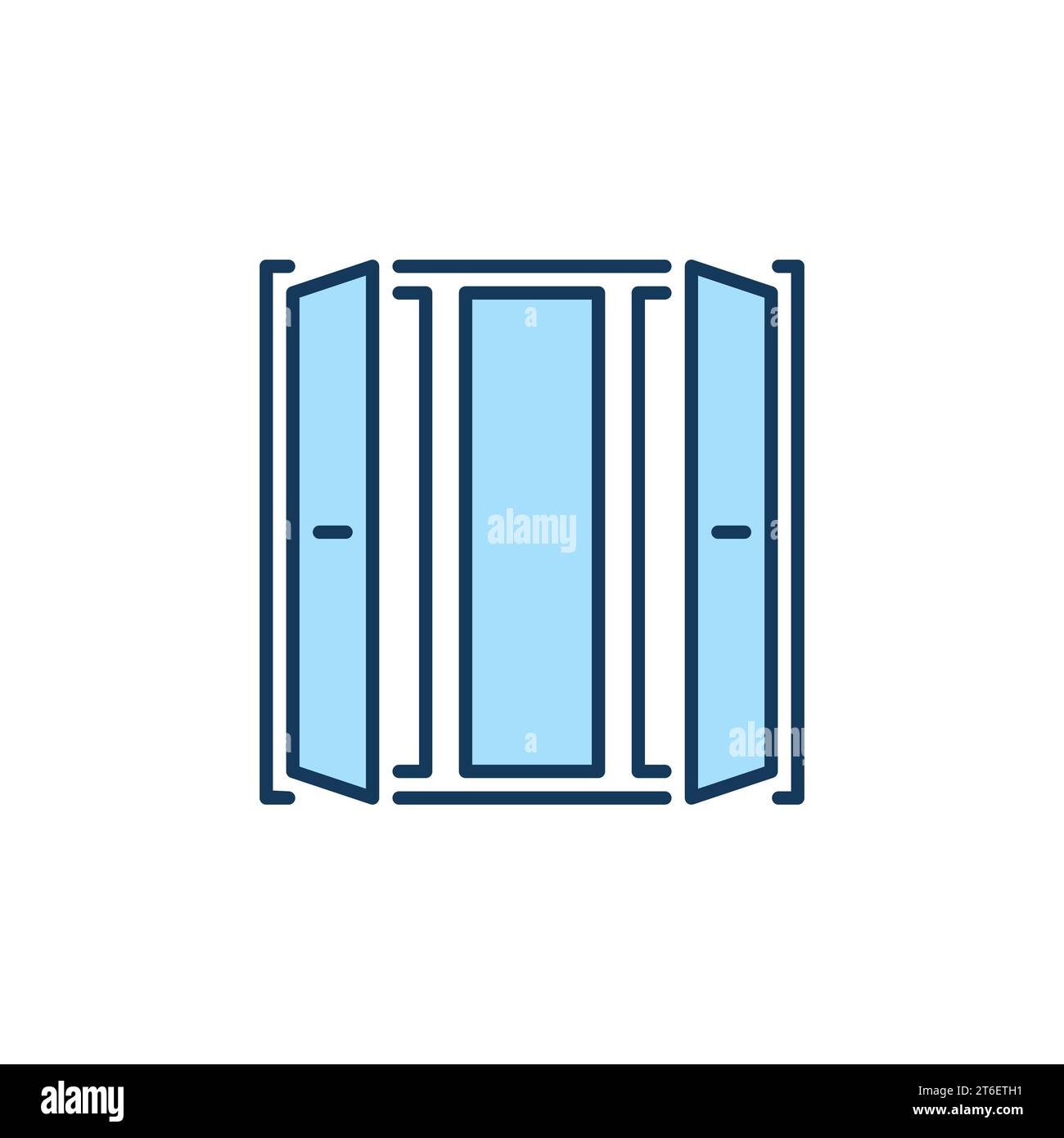 Vector Opened House Window concept colored icon or symbol Stock Vector