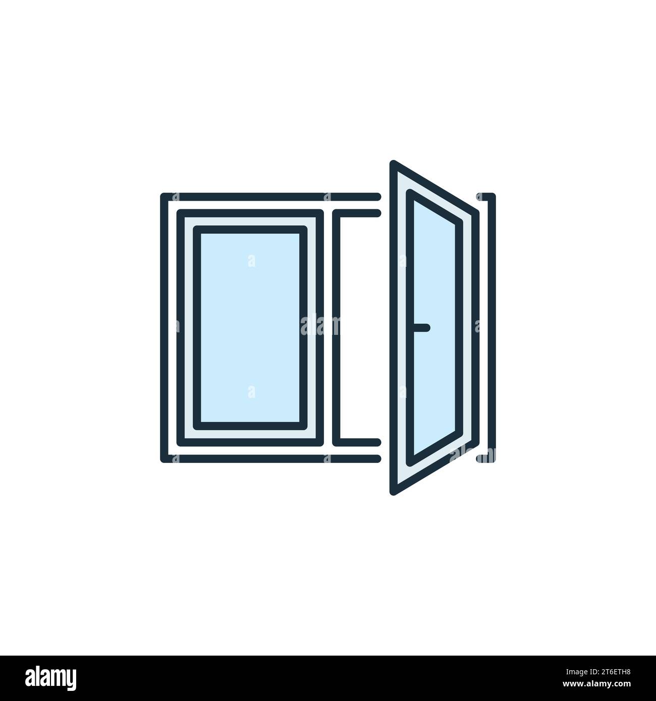 Opened Window vector concept colored simple icon or design element ...