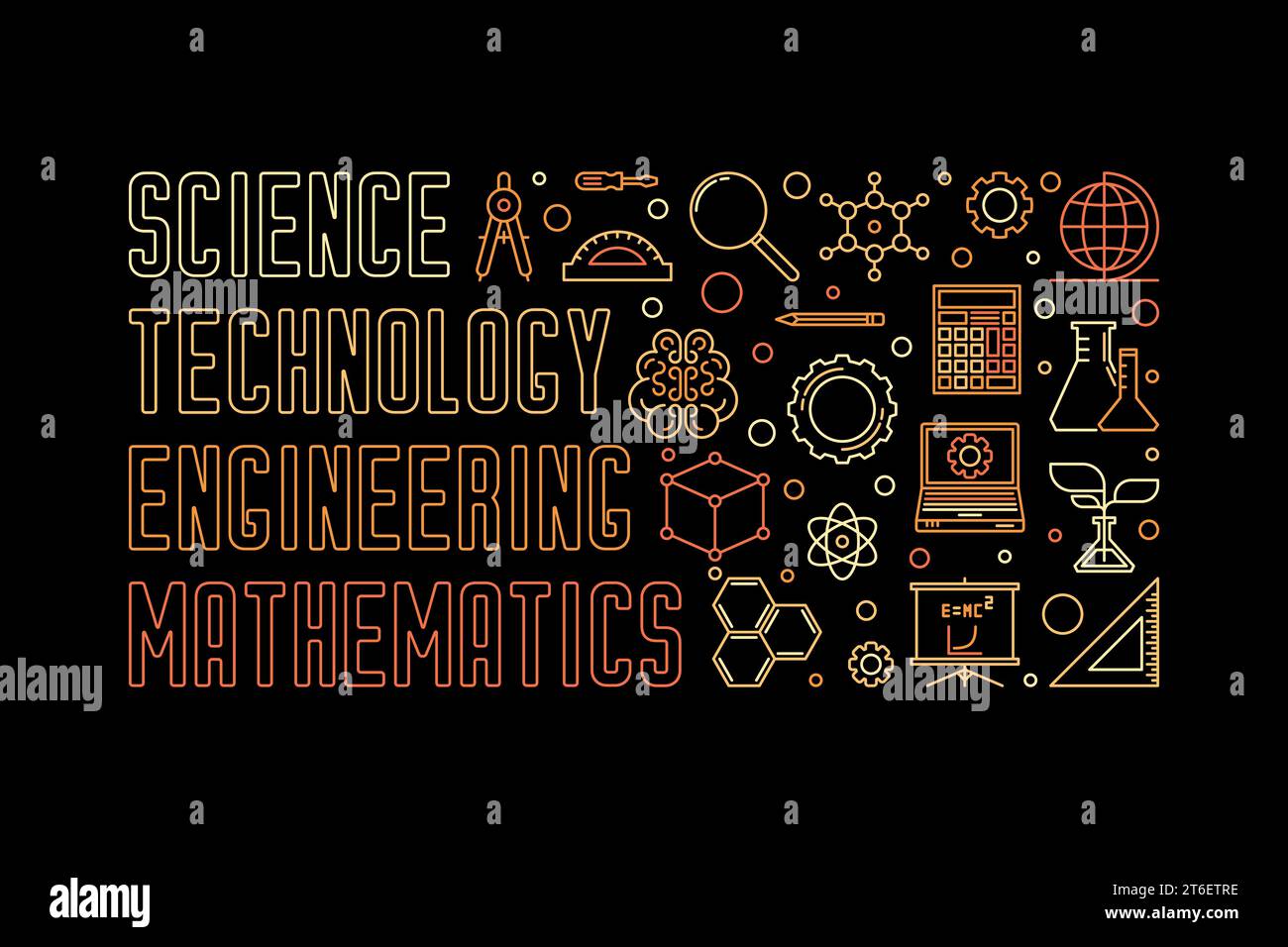 Science, Technology, Engineering and Mathematics STEM vector concept ...