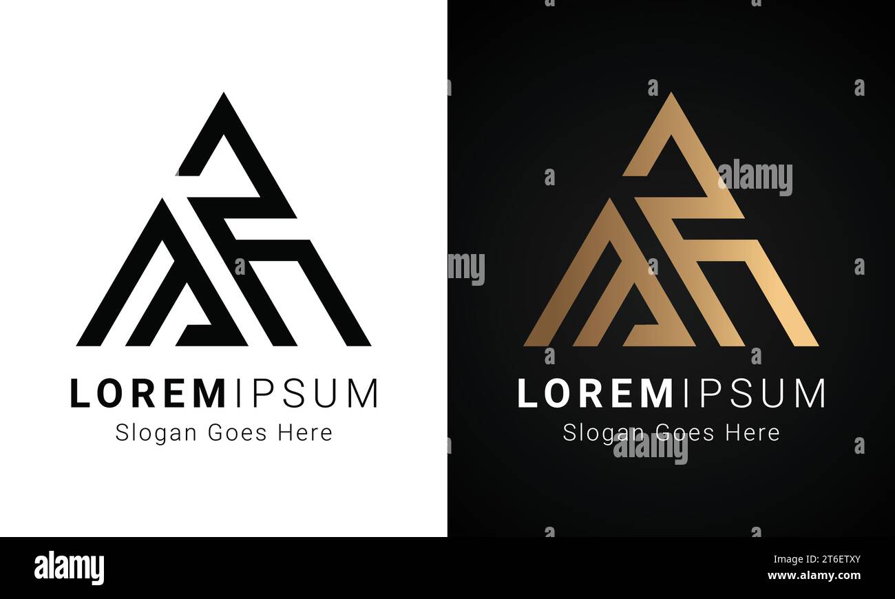 Luxury Initial RM or MR Monogram Text Letter Logo Design Stock Vector