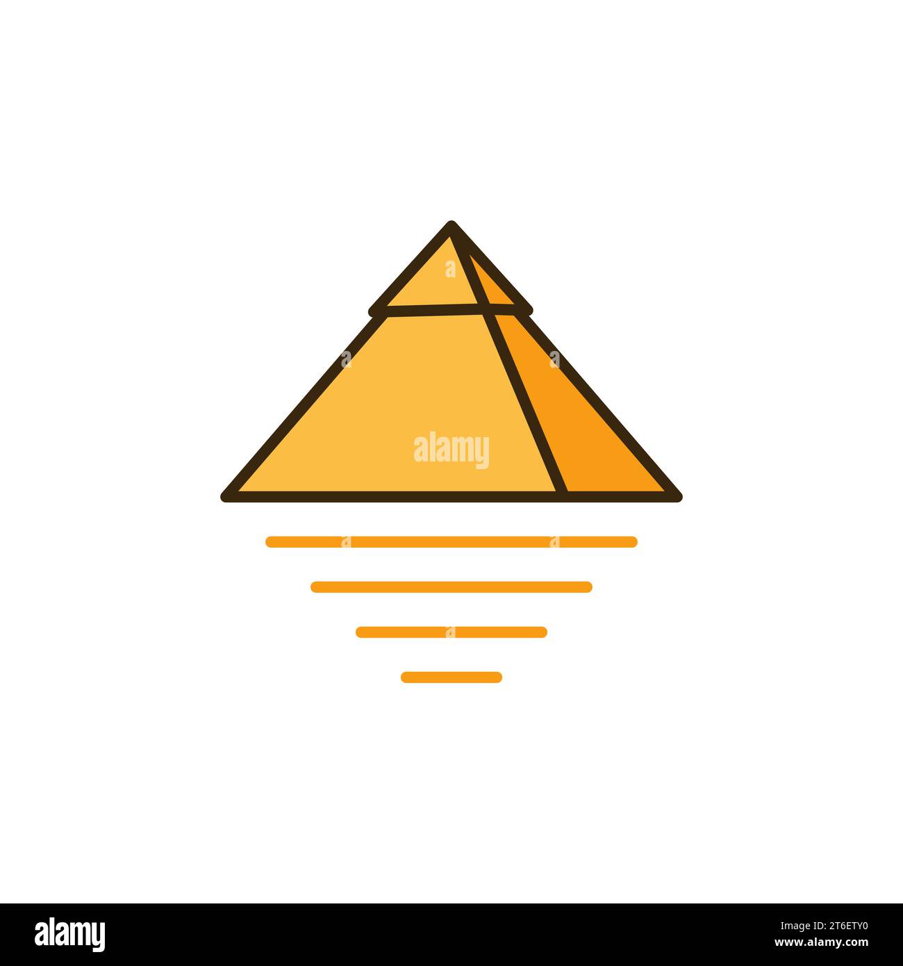 Yellow Egyptian Pyramid vector Egypt concept creative colored icon or design element Stock Vector