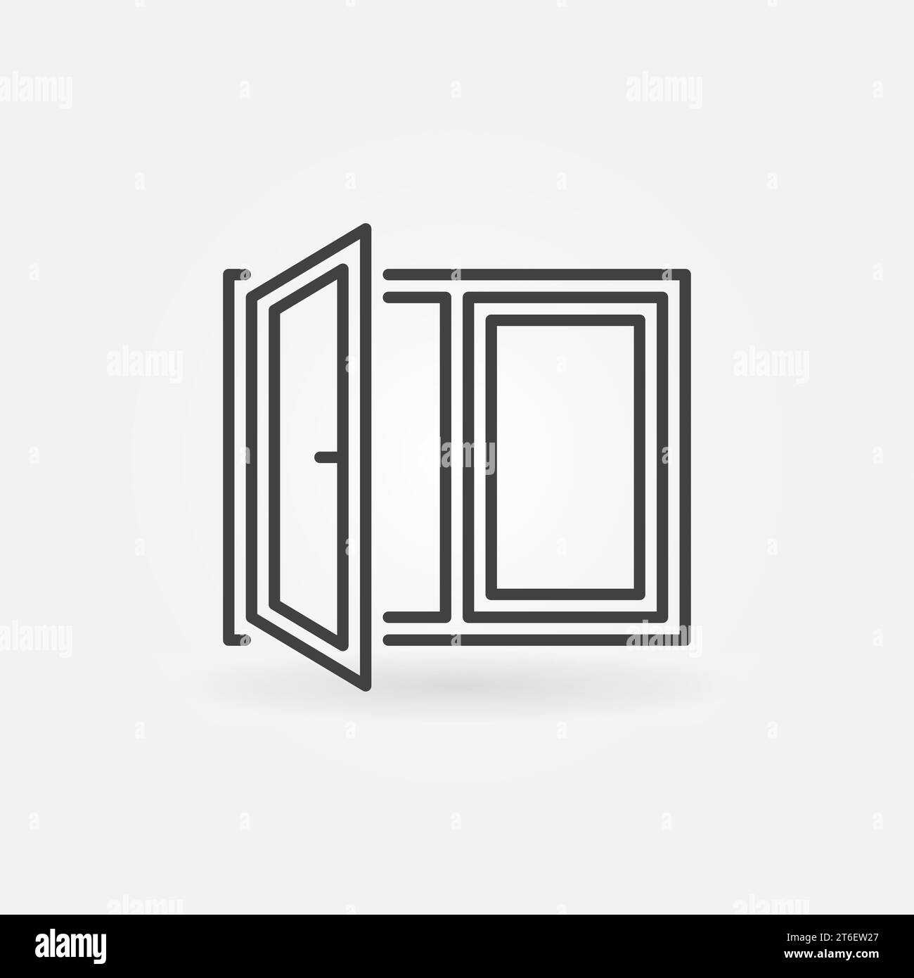 Open Window linear vector concept icon or symbol Stock Vector