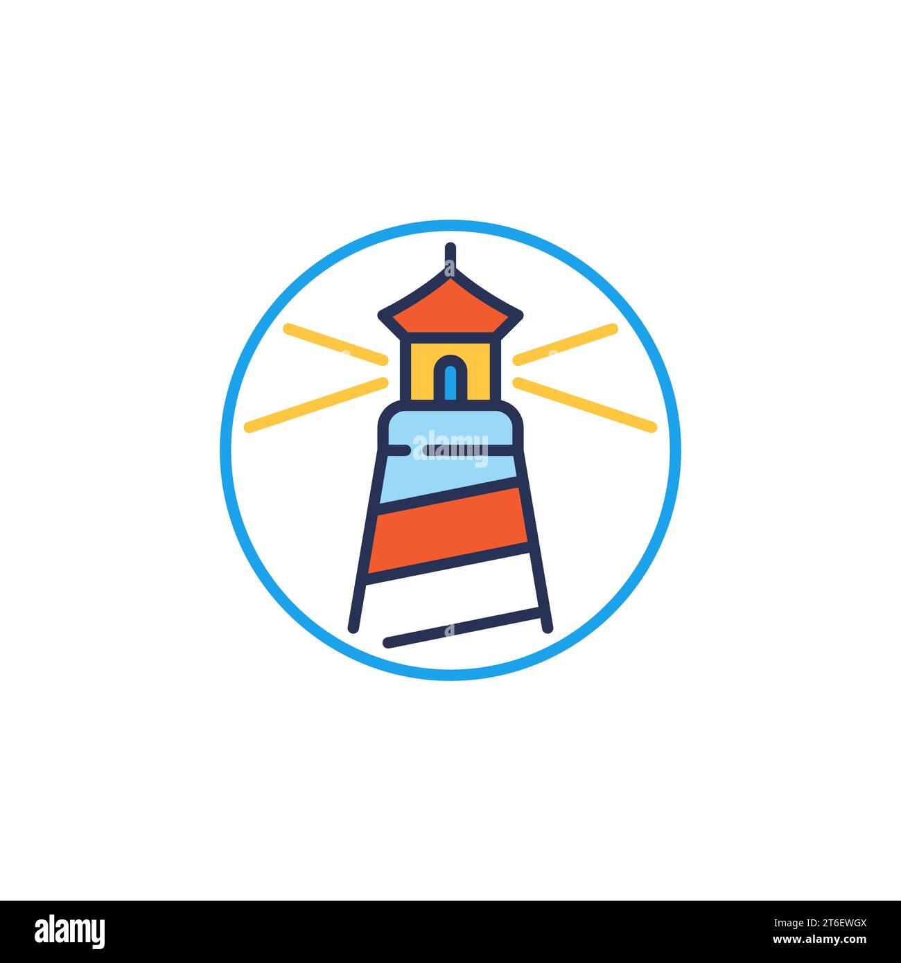 Lighthouse inside circle vector concept colored icon or sign Stock ...