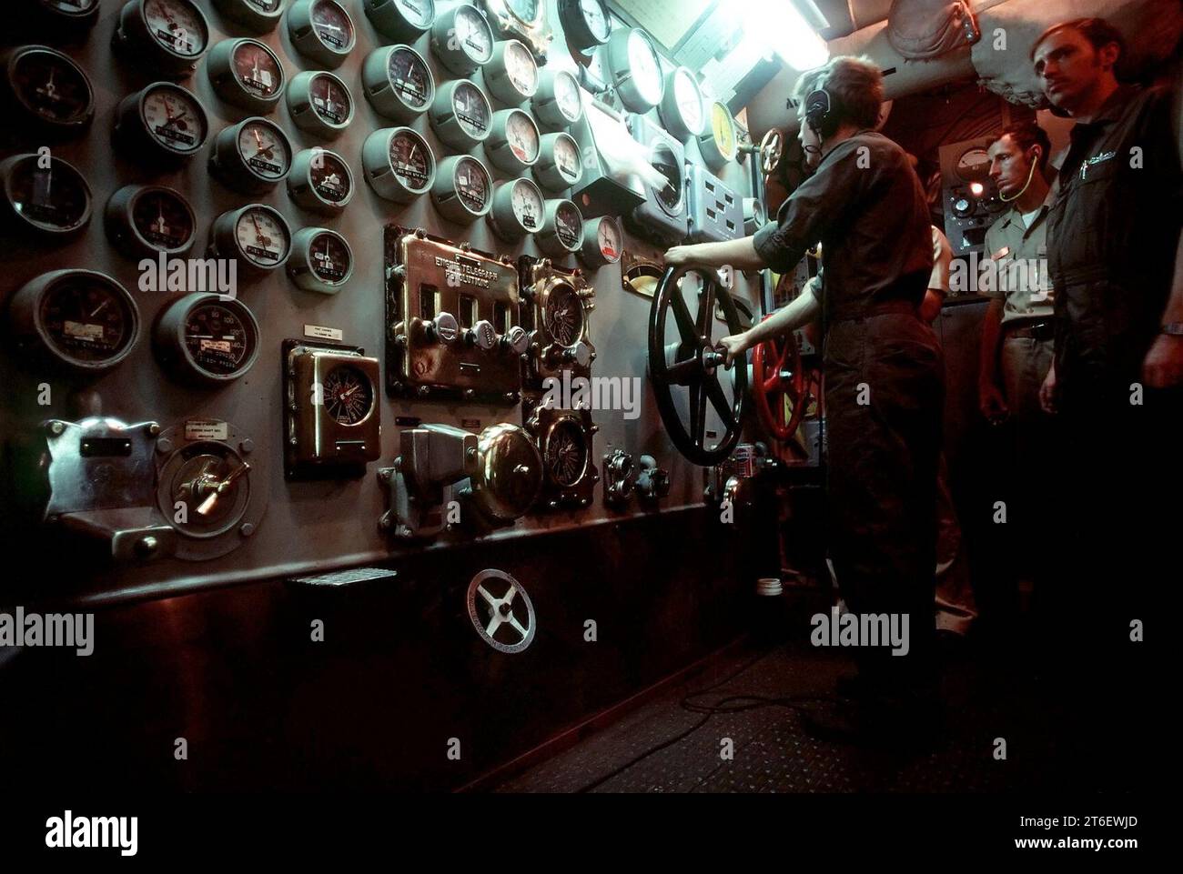 USS New Jersey engine room controls Stock Photo - Alamy