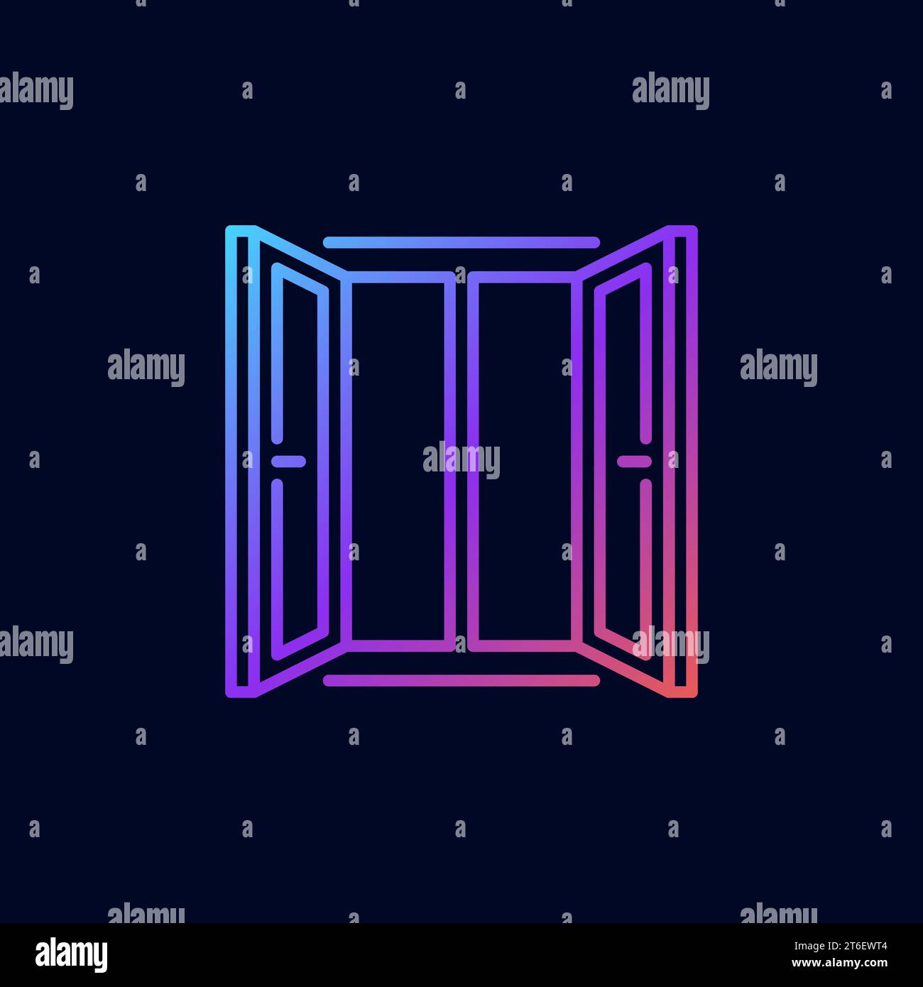 Window vector thin line concept creative colorful icon or logo element on dark background Stock Vector