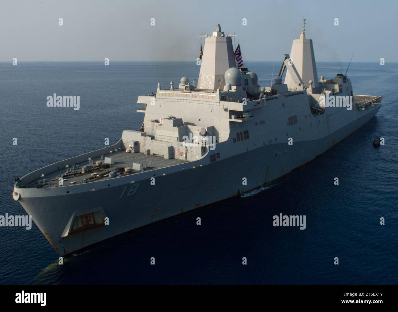 USS New Orleans transits the Gulf of Aden. (26346823213) Stock Photo