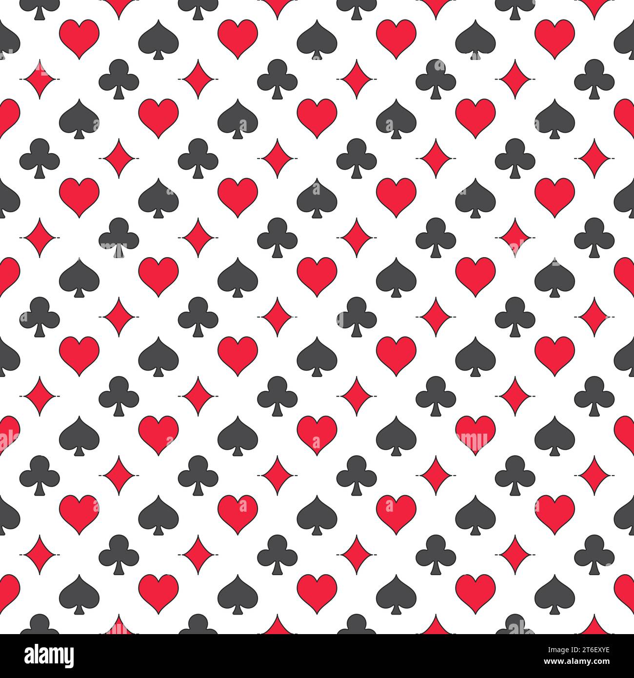 Playing Card Suits vector creative and modern Seamless Pattern or background Stock Vector