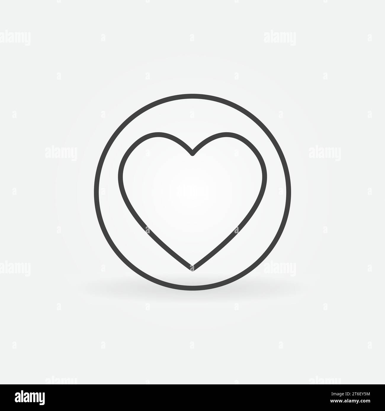 Hearts Playing Card Suit vector concept round linear icon or logo element Stock Vector