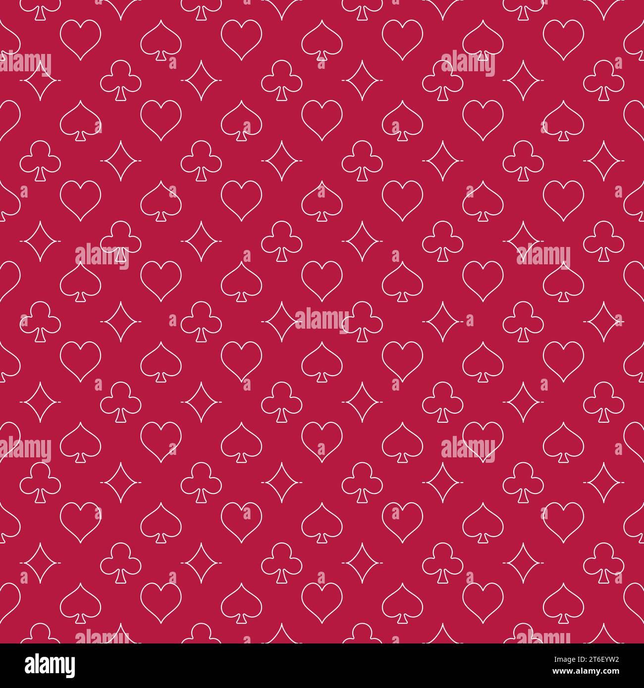 Red Seamless Pattern with Playing Card Suits - vector Poker Games ...