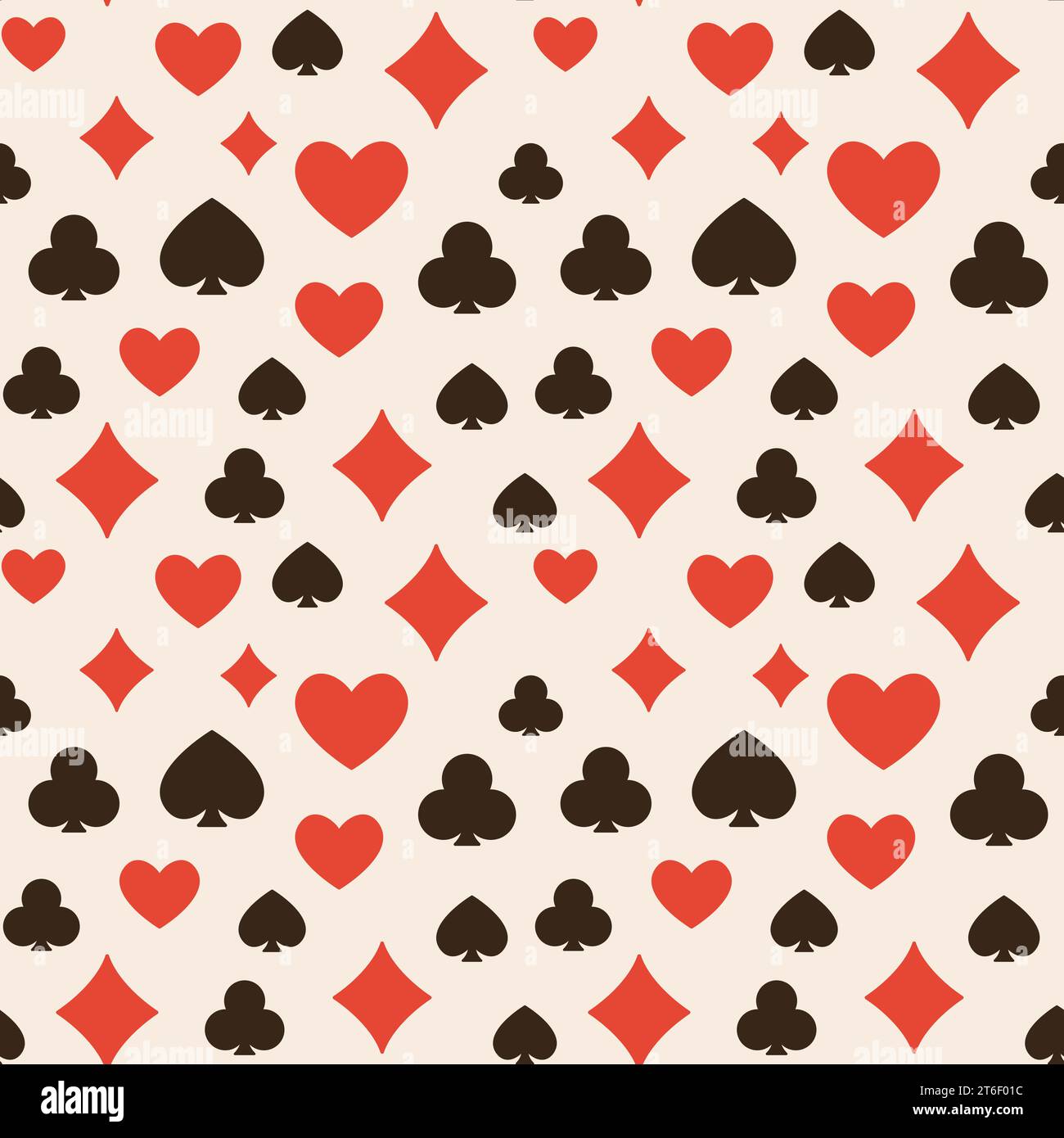 Seamless creative pattern with playing card suits symbols - retro ...