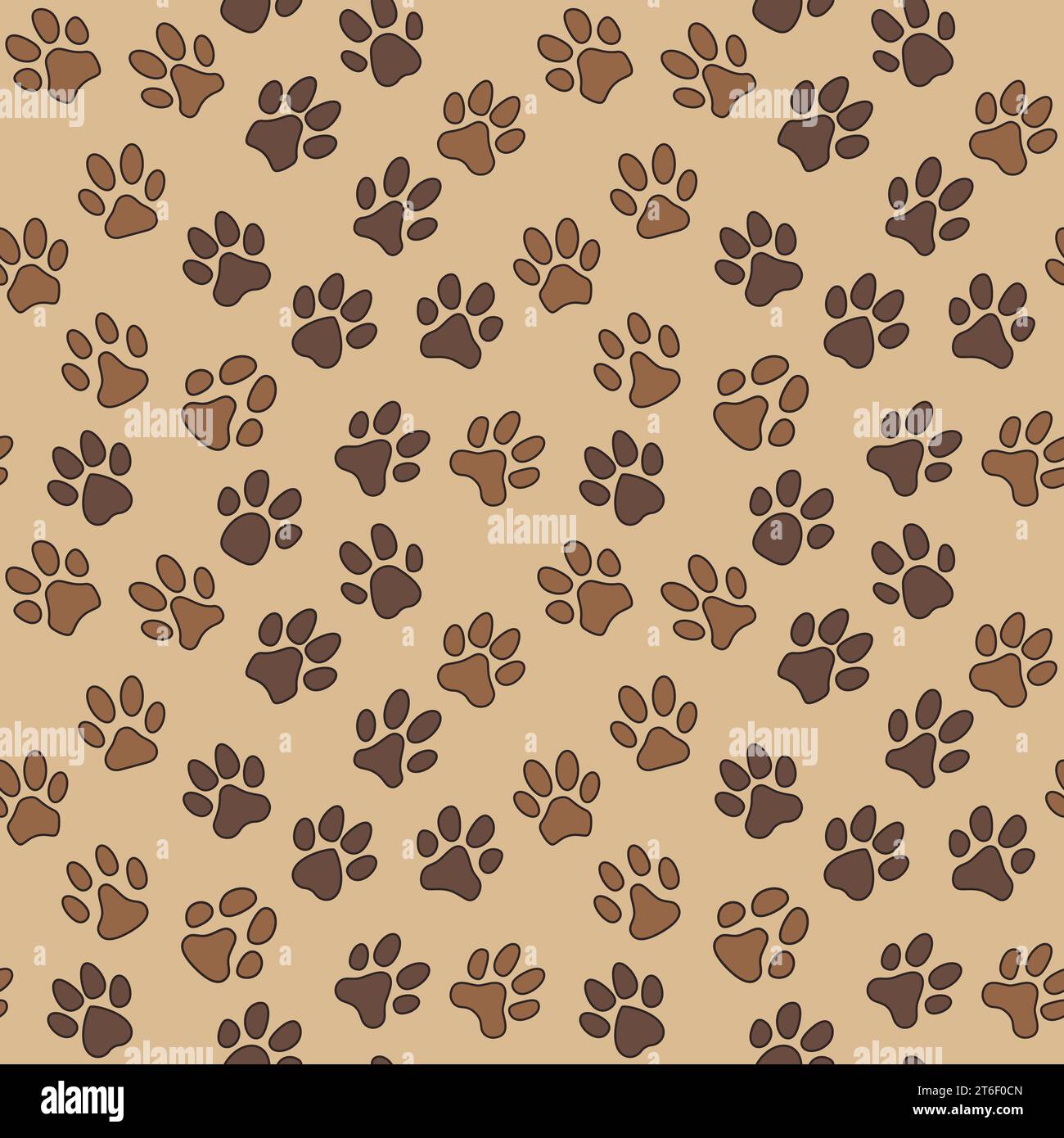 Brown Pattern with Dog or Cat Paw Prints vector concept seamless ...