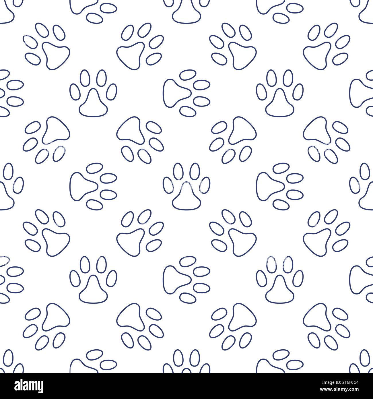 Pet Footprints geometric seamless background - vector Animal Paw Prints ...