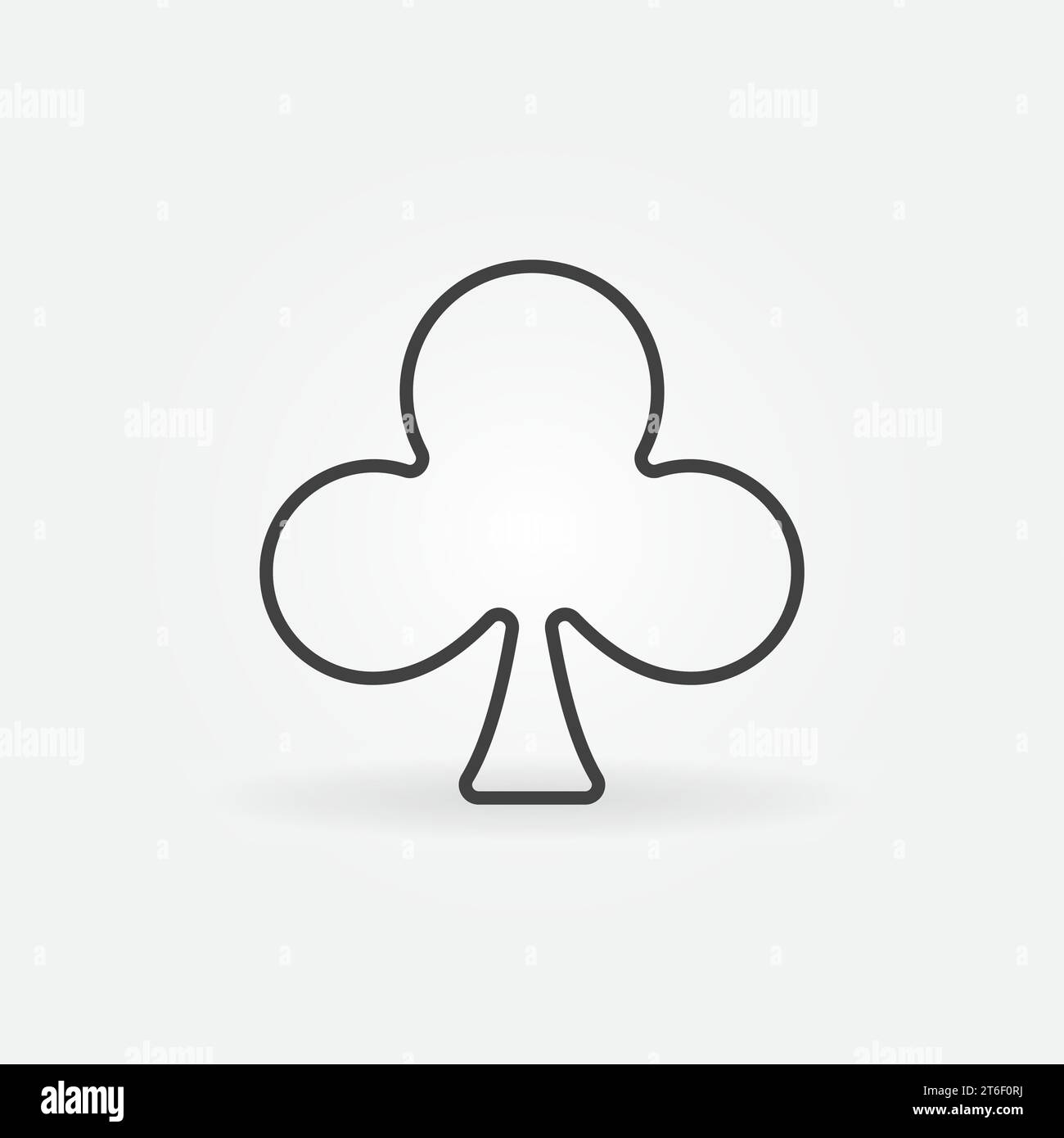 Clubs Playing Card Suit vector concept linear minimal icon or symbol ...