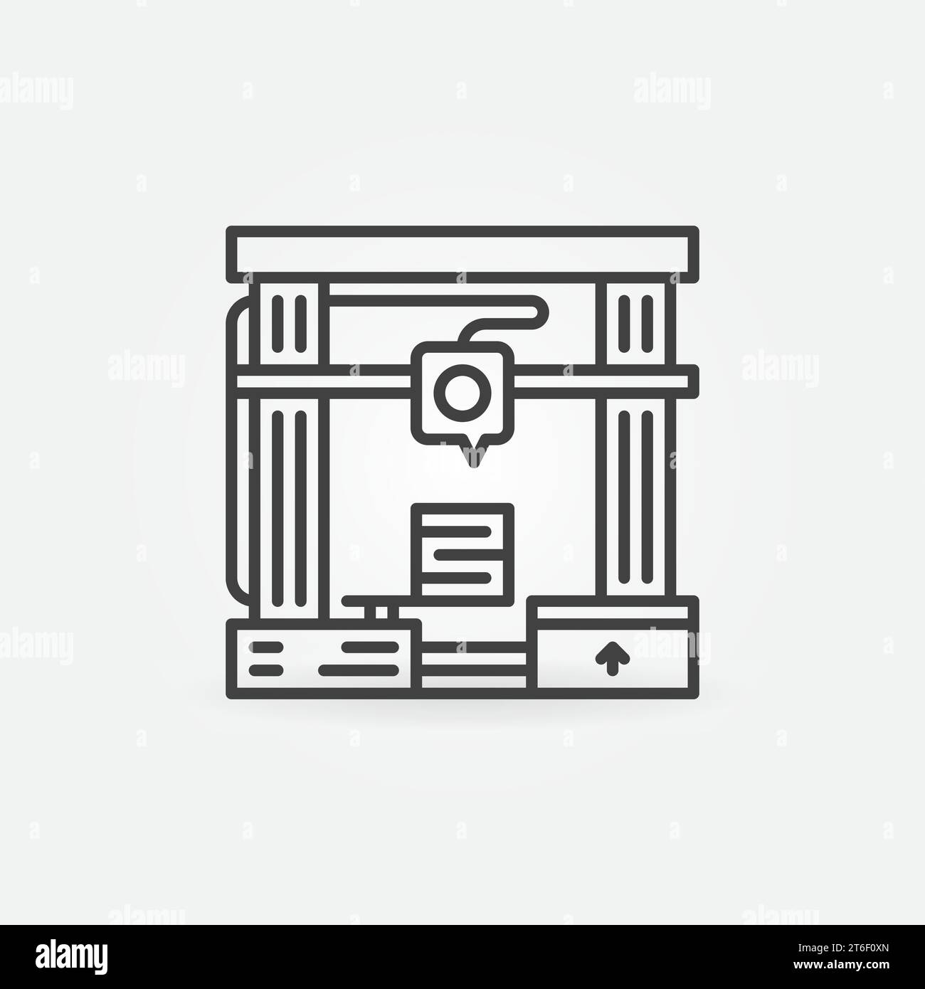 3d printer vector three-dimensional printing technology concept icon or ...