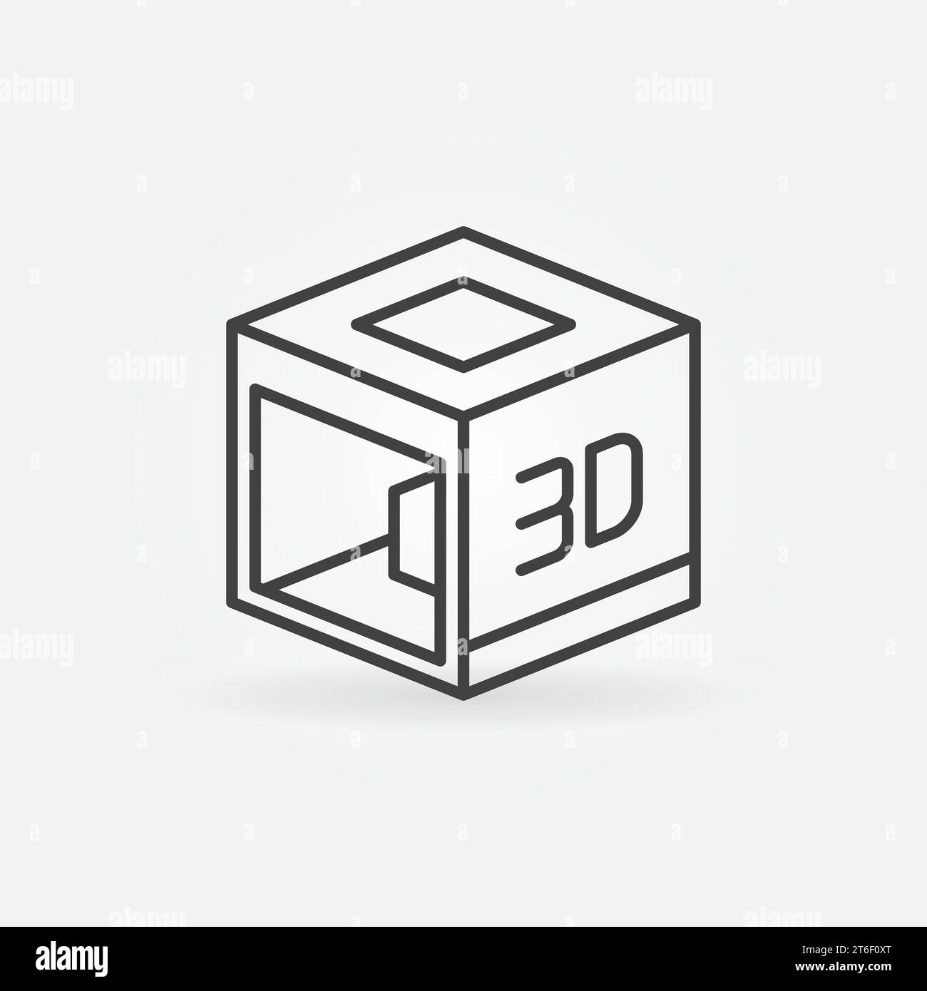 Creative 3D Printer vector concept outline icon or symbol Stock Vector ...