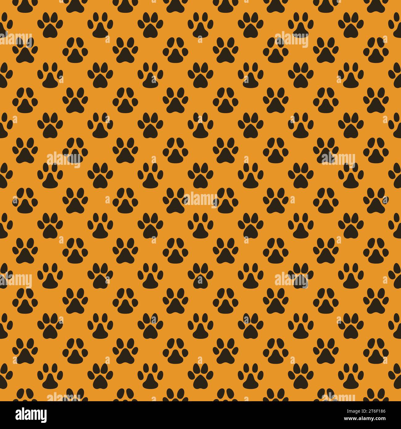 Vector geometric pattern with Animal Tracks solid symbols - Paw Footprints concept seamless creative background Stock Vector