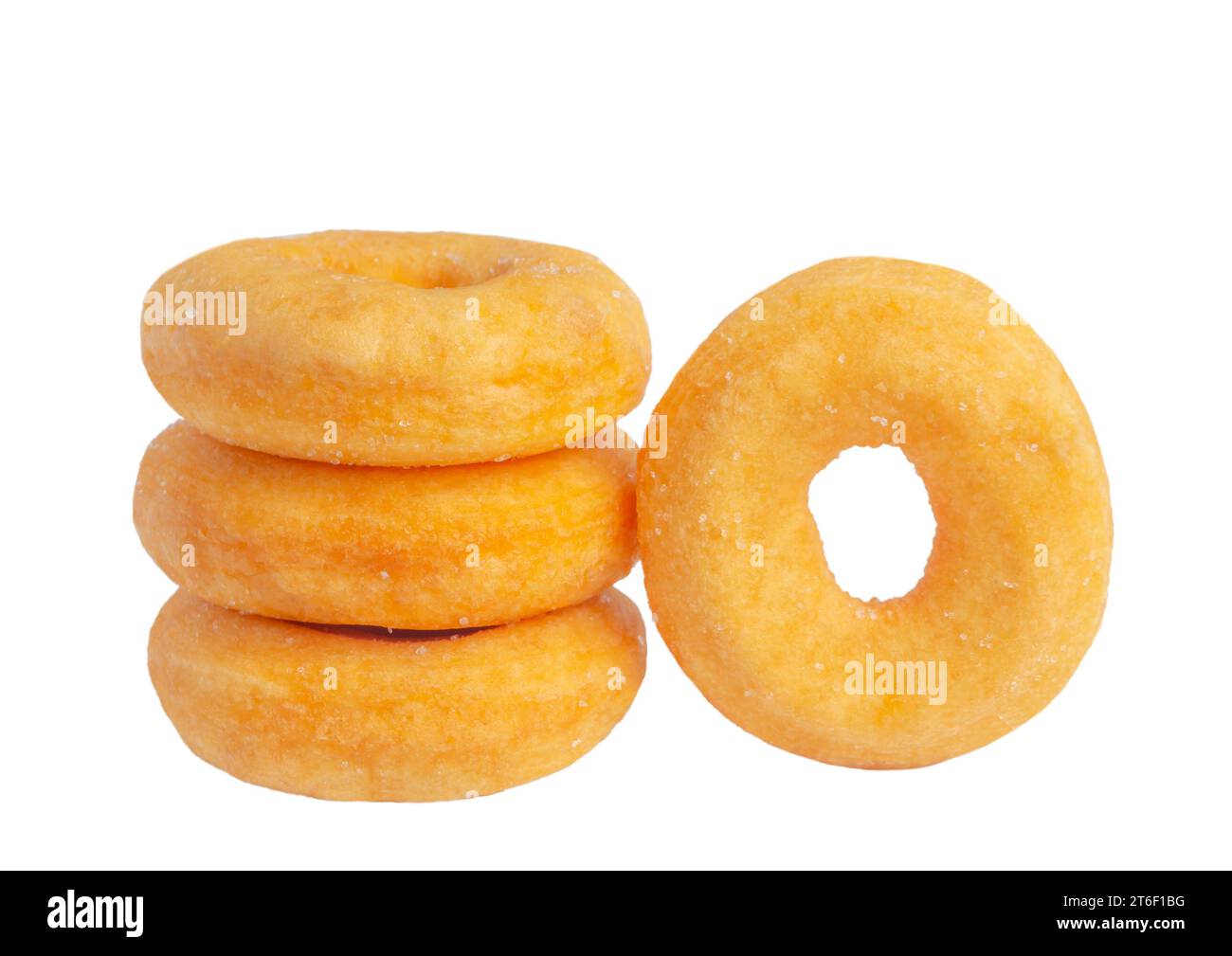 Donuts cake bakery sprinkled with sugar isolated on white background