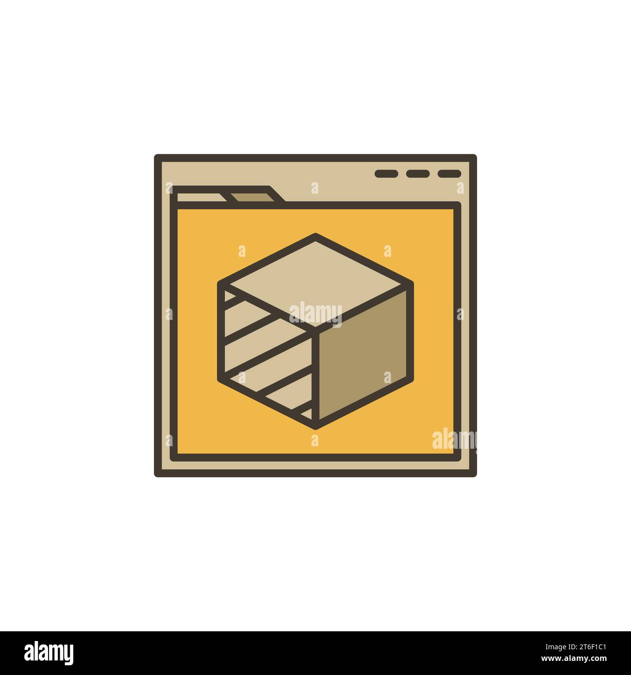 PC Browser with Cube vector Product Development for 3d printing concept colored icon or sign Stock Vector
