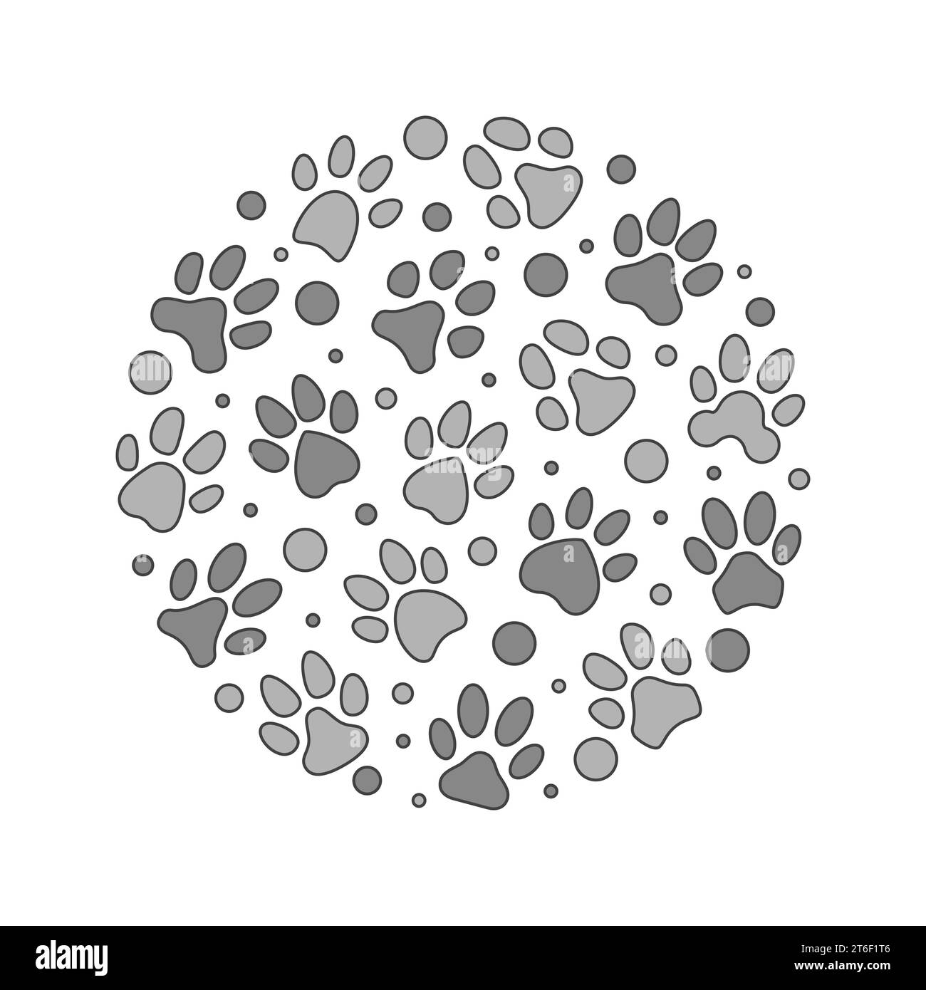 Dog Paw Print symbols in circle shape - vector illustration with Pet  Footprints Stock Vector Image & Art - Alamy