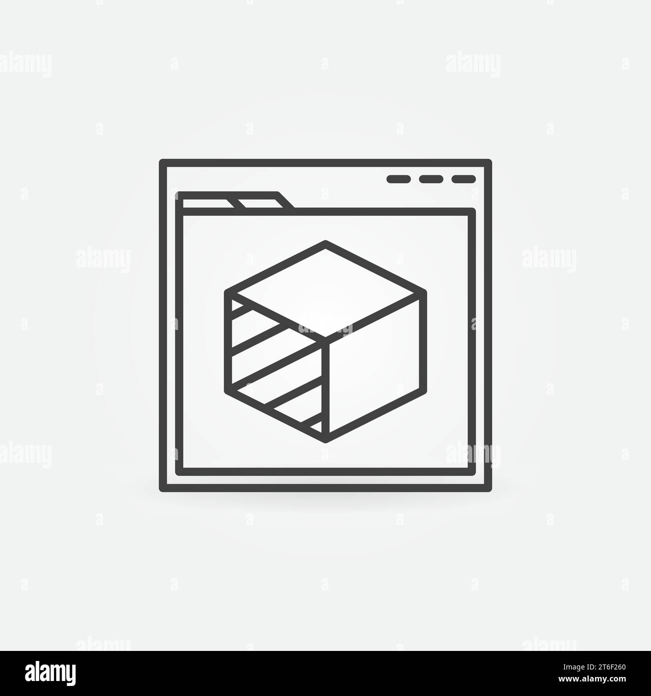 Web browser with Cube vector Product Development concept icon or symbol ...