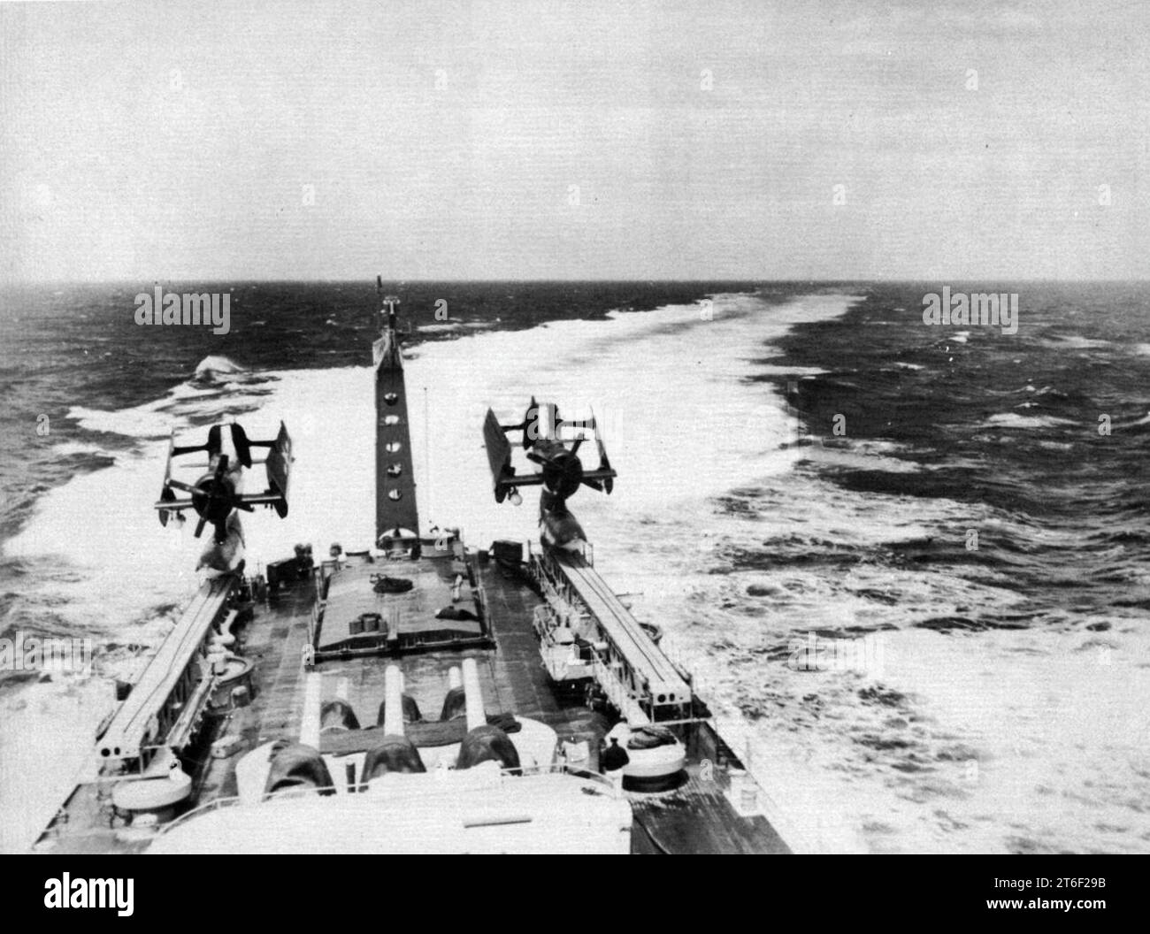USS Pasadena (CL65) quarterdeck, circa in 1945 Stock Photo Alamy