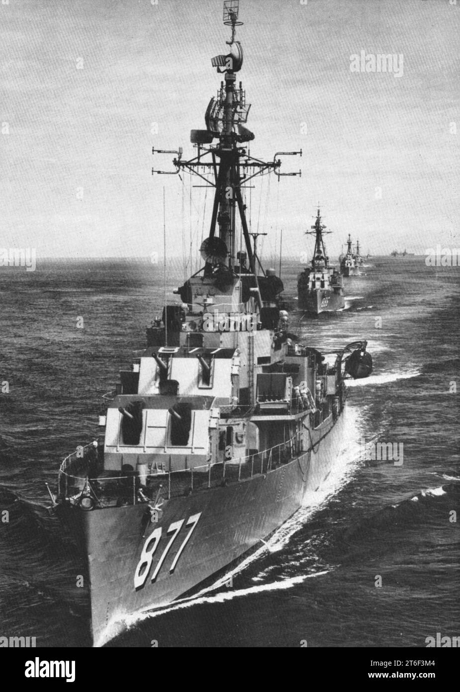 USS Perkins (DDR-877) leading other ships of the U.S. Destroyer ...
