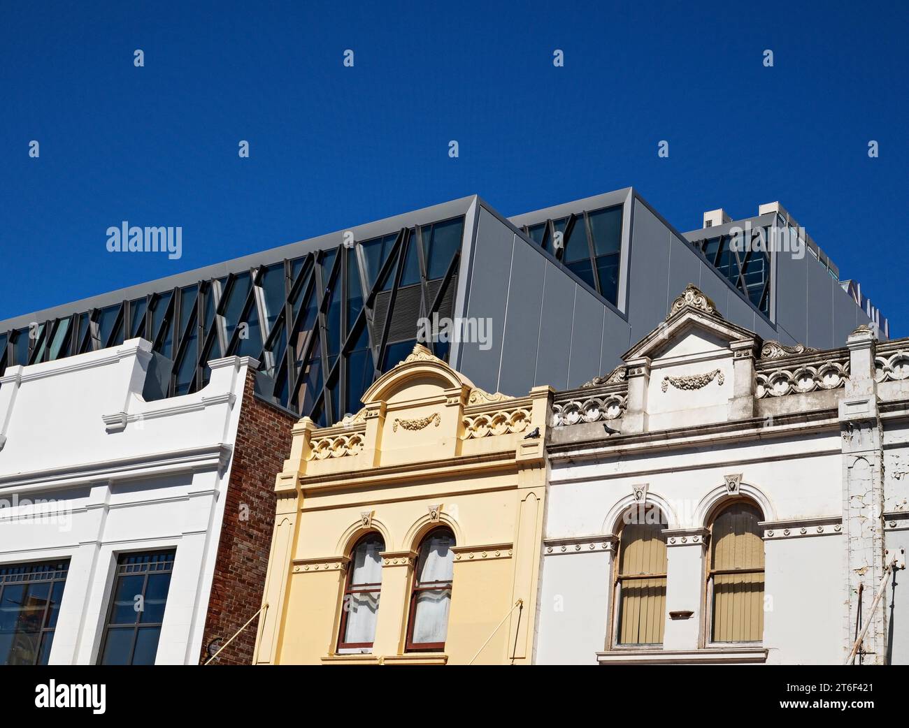 Melbourne Australia /  Penny Lane Arcade retail and prestige Penny Lane Apartments located in Puckle Street; Moonee Ponds. Stock Photo