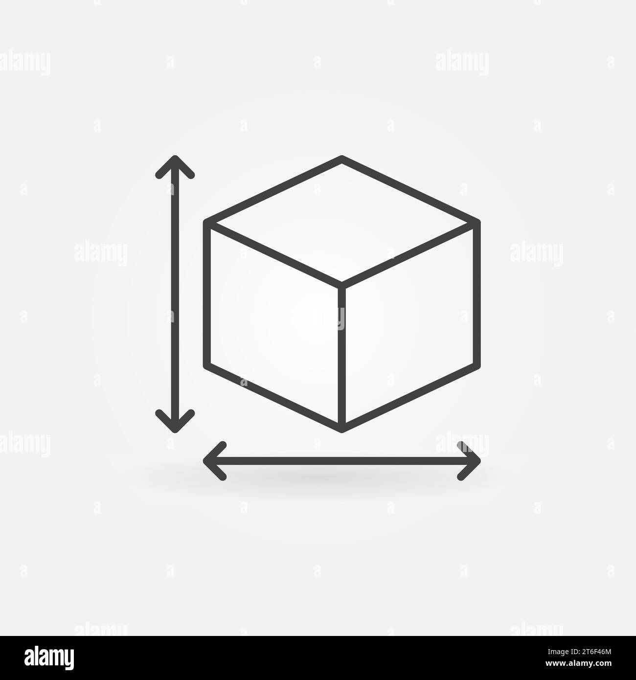 Cube Measurements vector concept linear icon or symbol Stock Vector ...