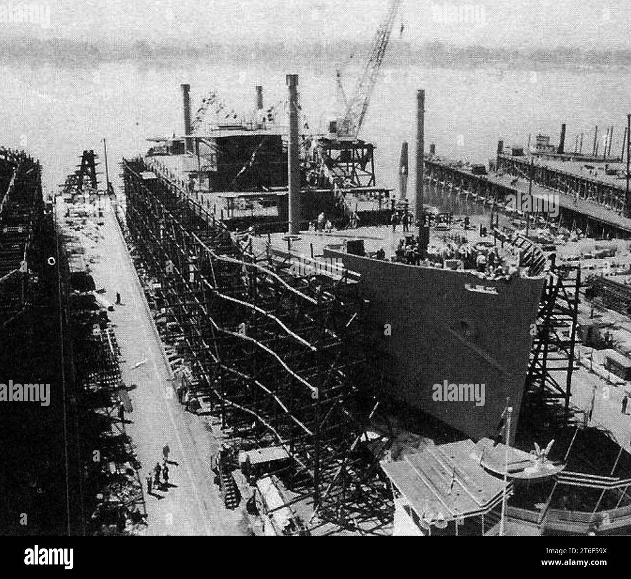 USS Pondera (APA191) under construction at Kaiser Shipyards, Vancouver