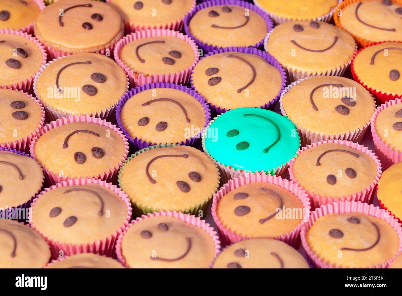 Smiley in a cheerful group. Smiley faces on background. Top view. smile ...